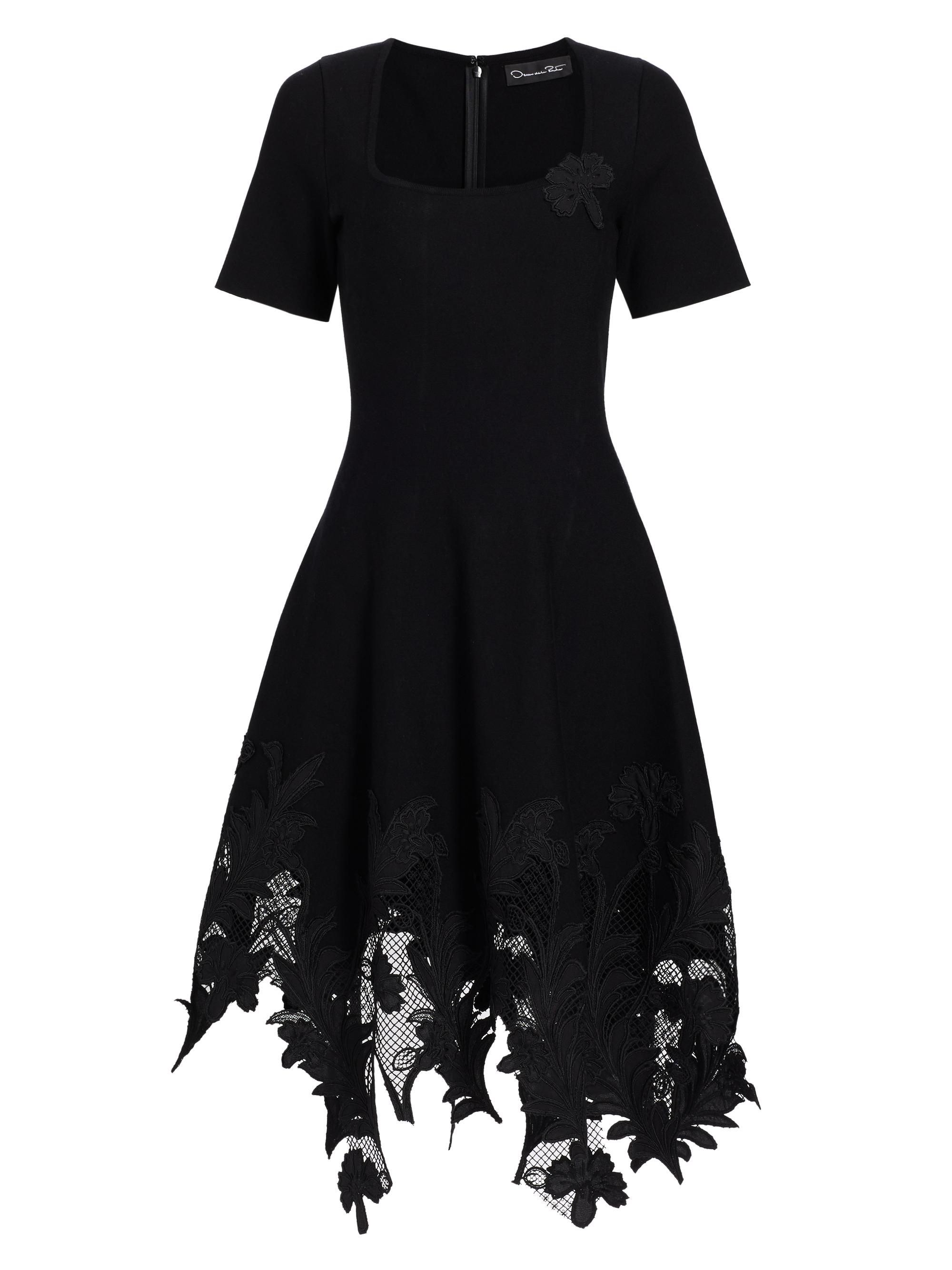 Oscar de la Renta Women's Carnation Guipure Lace Knit Midi-Dress - Black