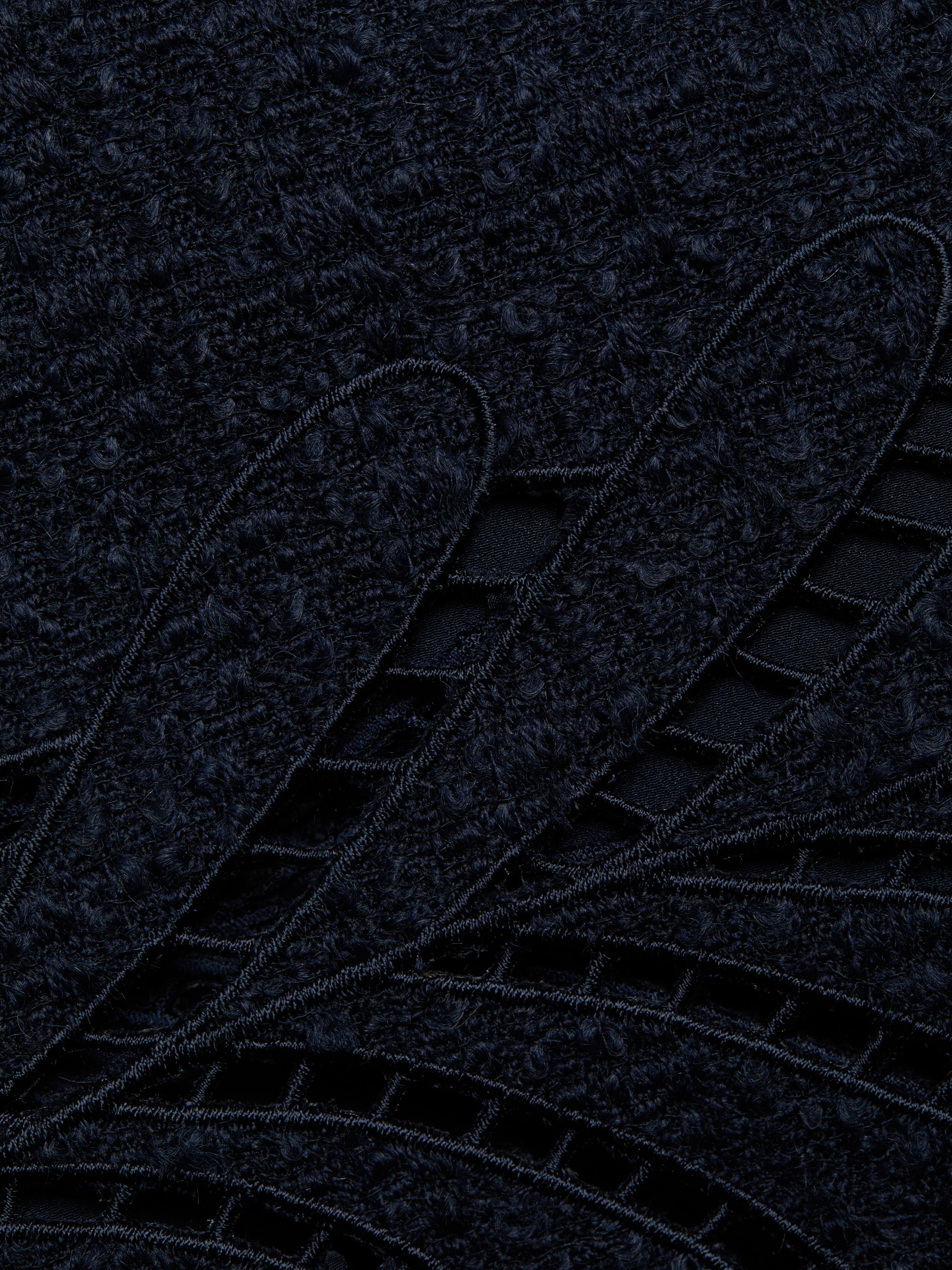 Fern Embroidered Wool-Blend Tweed Minidress