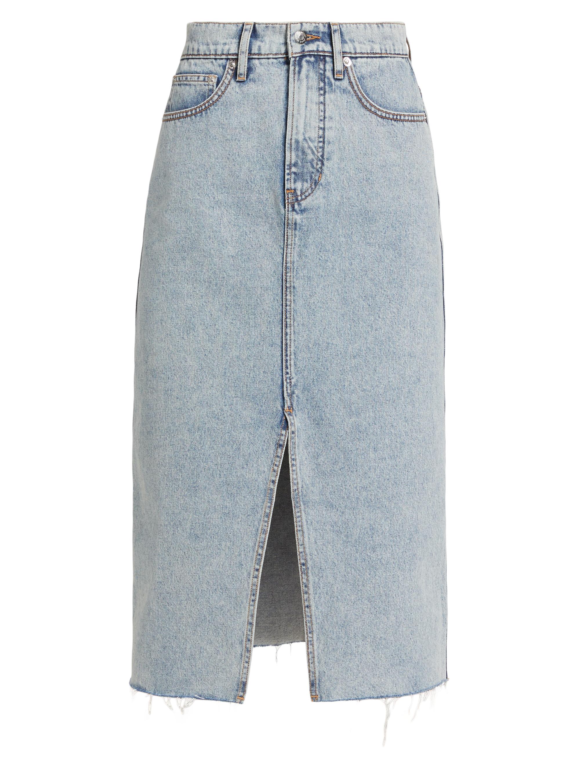 Veronica Beard Women's Victoria Denim Midi-Skirt - Silverwood Spark