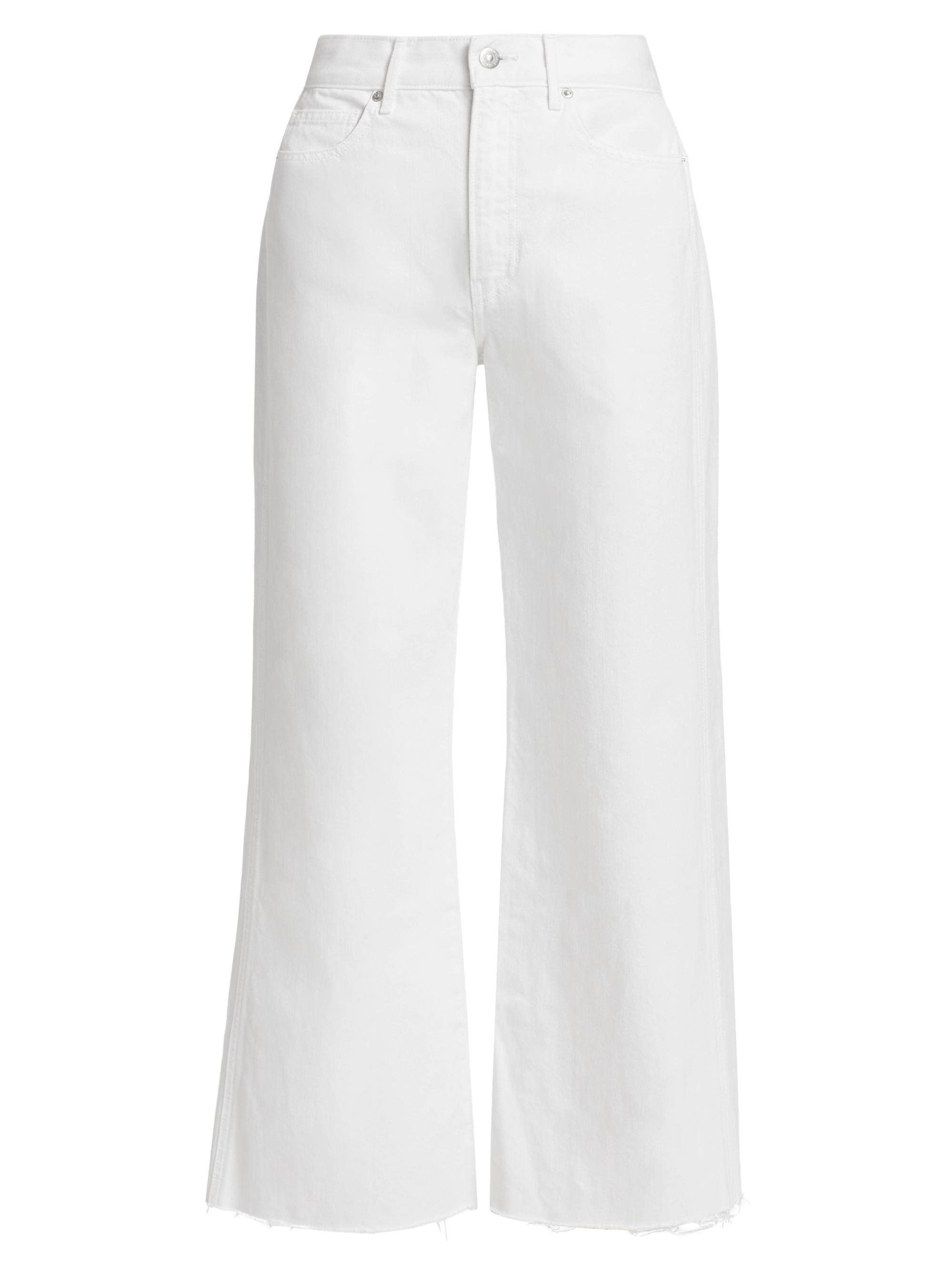 Veronica Beard Women's Taylor High-Rise Cropped Wide-Leg Jeans - White
