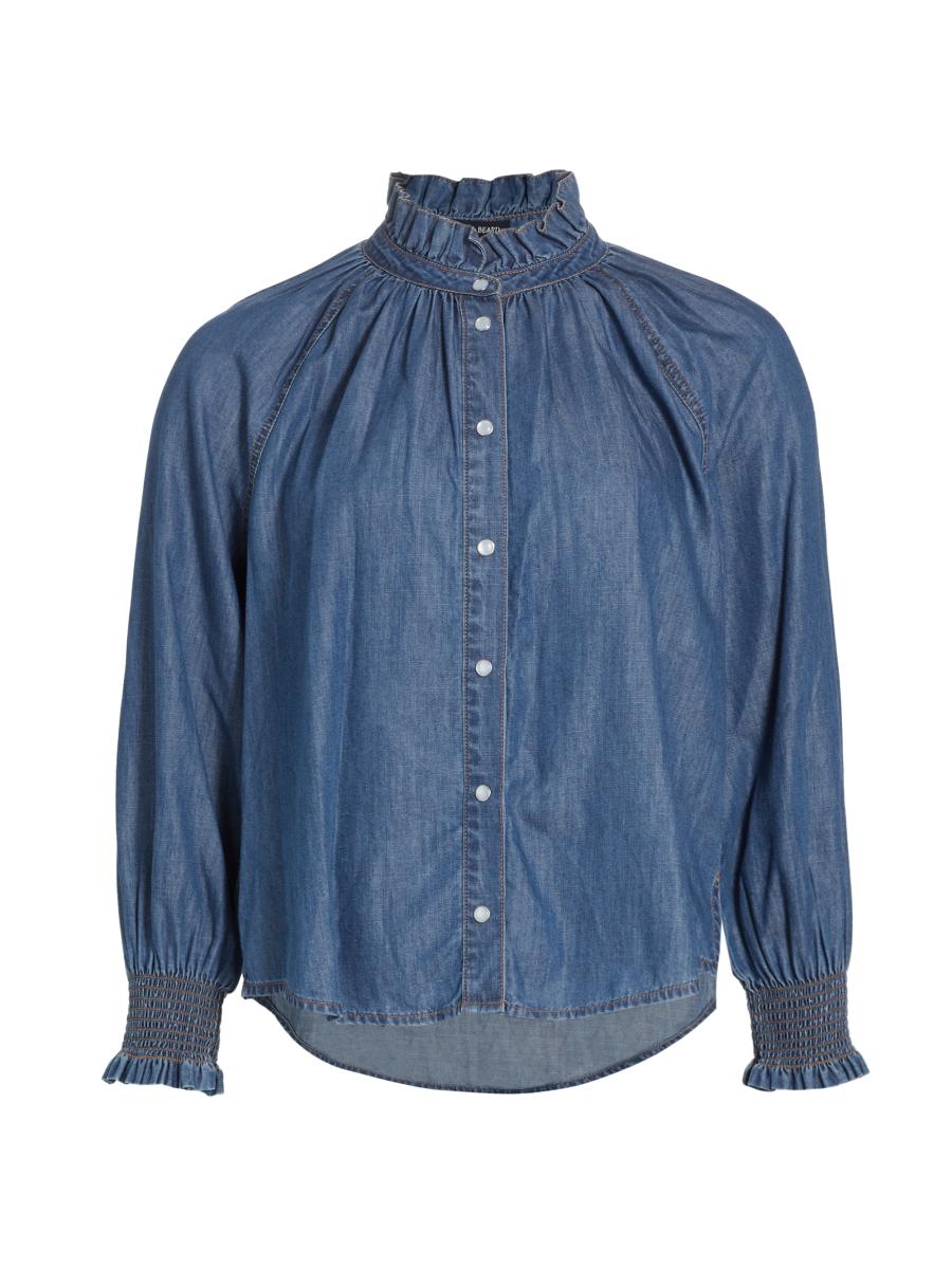 Veronica Beard Jean Tシャツ トップス パンチング カットアウト Veronica Beard Jaxon Cotton Pintuck Blouse | Saks Fifth Avenue