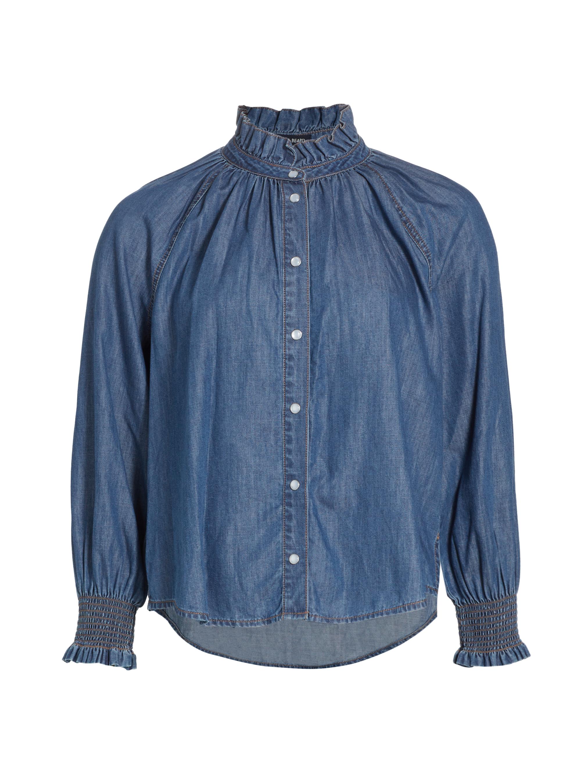 Veronica Beard Women's Calisto Gathered Denim Shirt - Cornflower