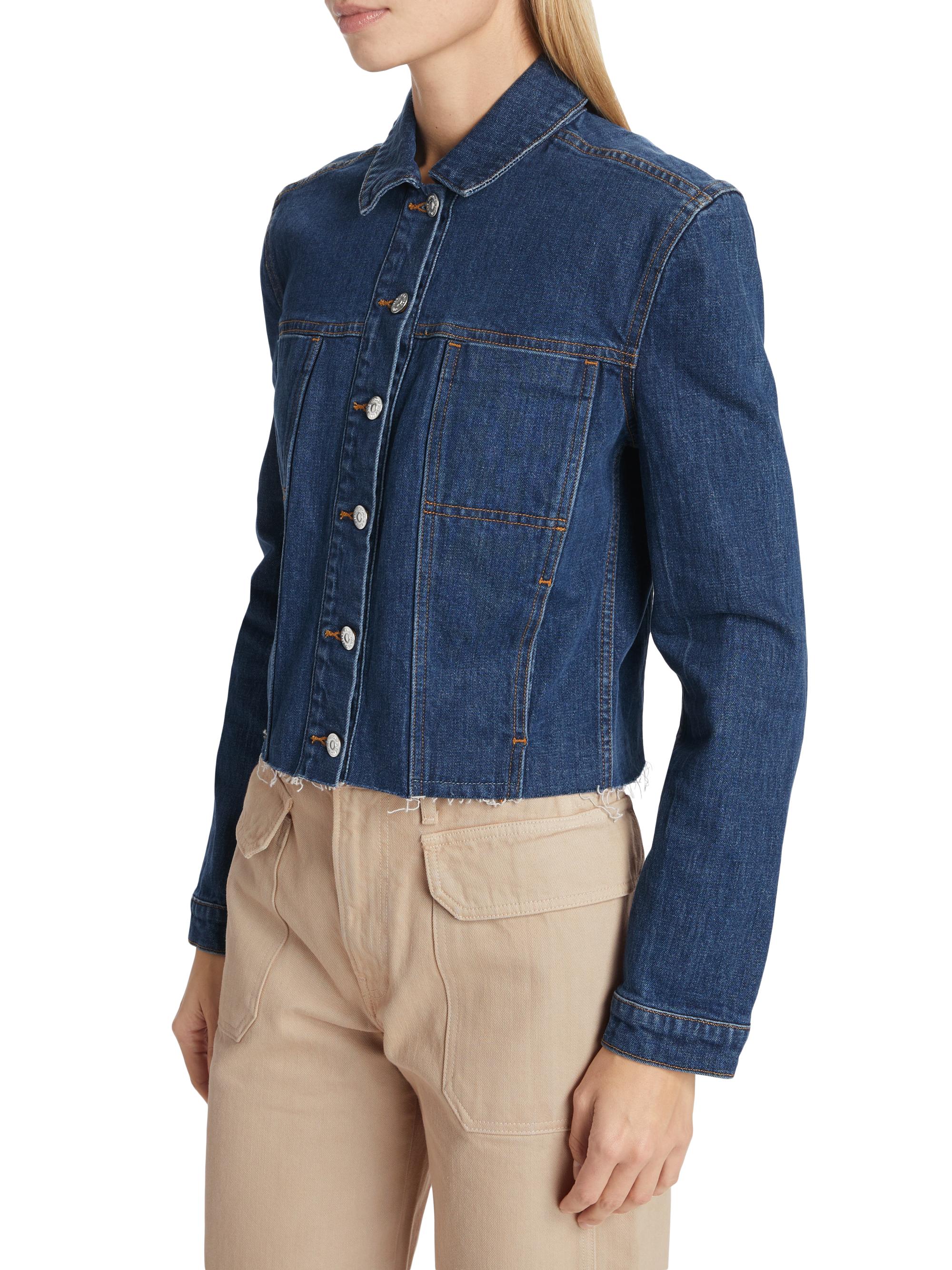 Veronica Beard Holden Cropped Denim Jacket | Saks Fifth Avenue