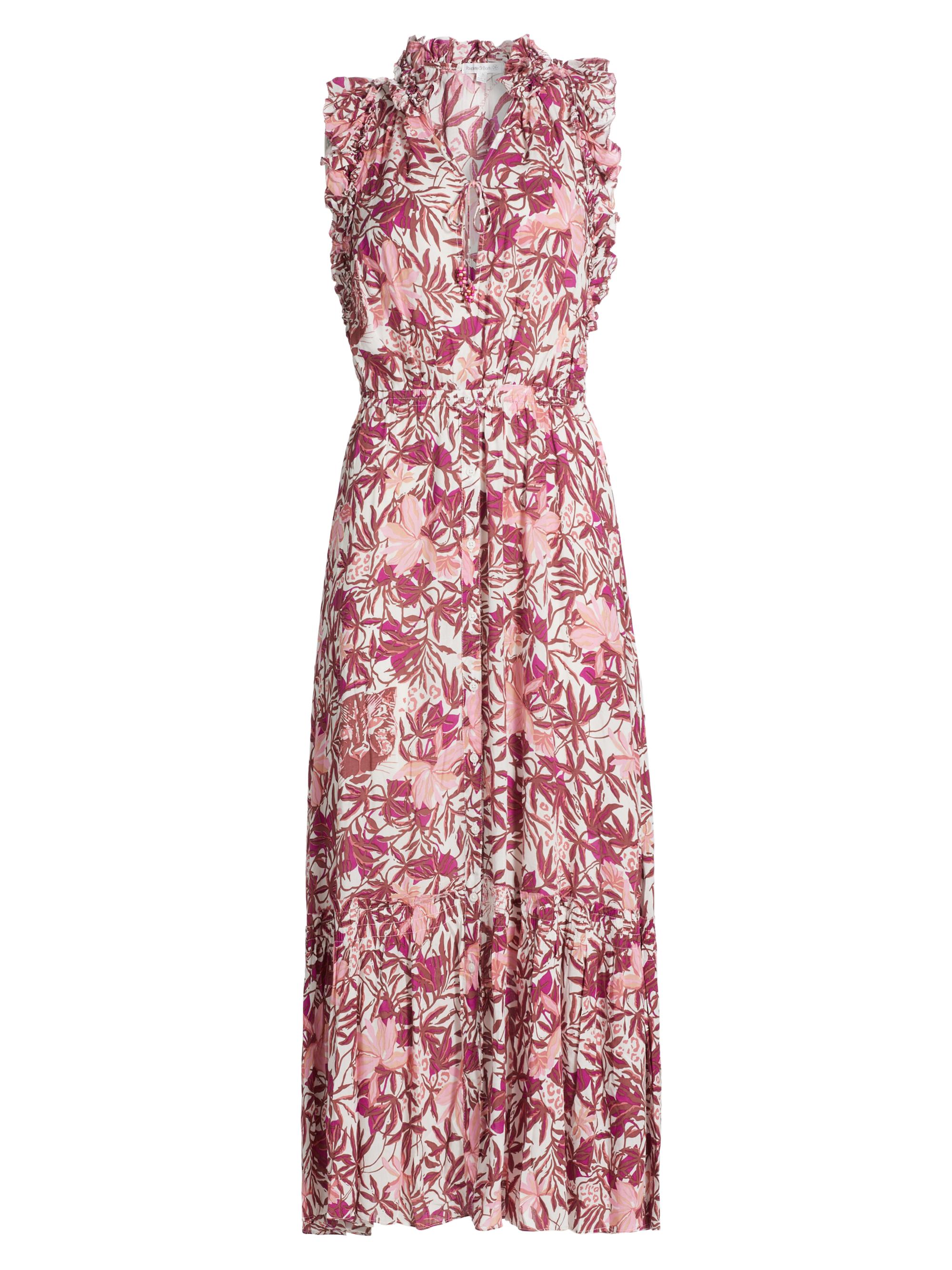 Poupette St Barth Women's Belene Leafy Ruffle Maxi Dress - Pink Orchid