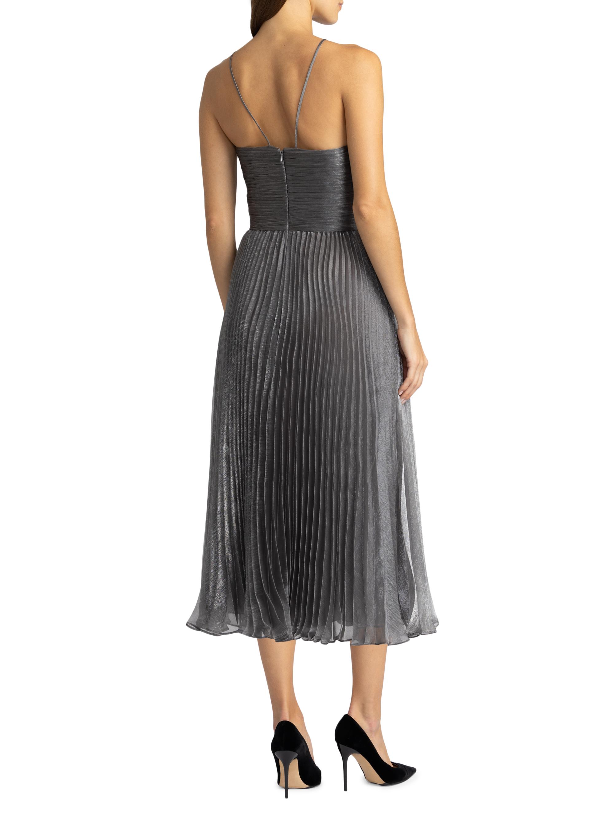 THEREDTHREAD☆S oval pleats dress☆グレー theredthread S oval pleats dress