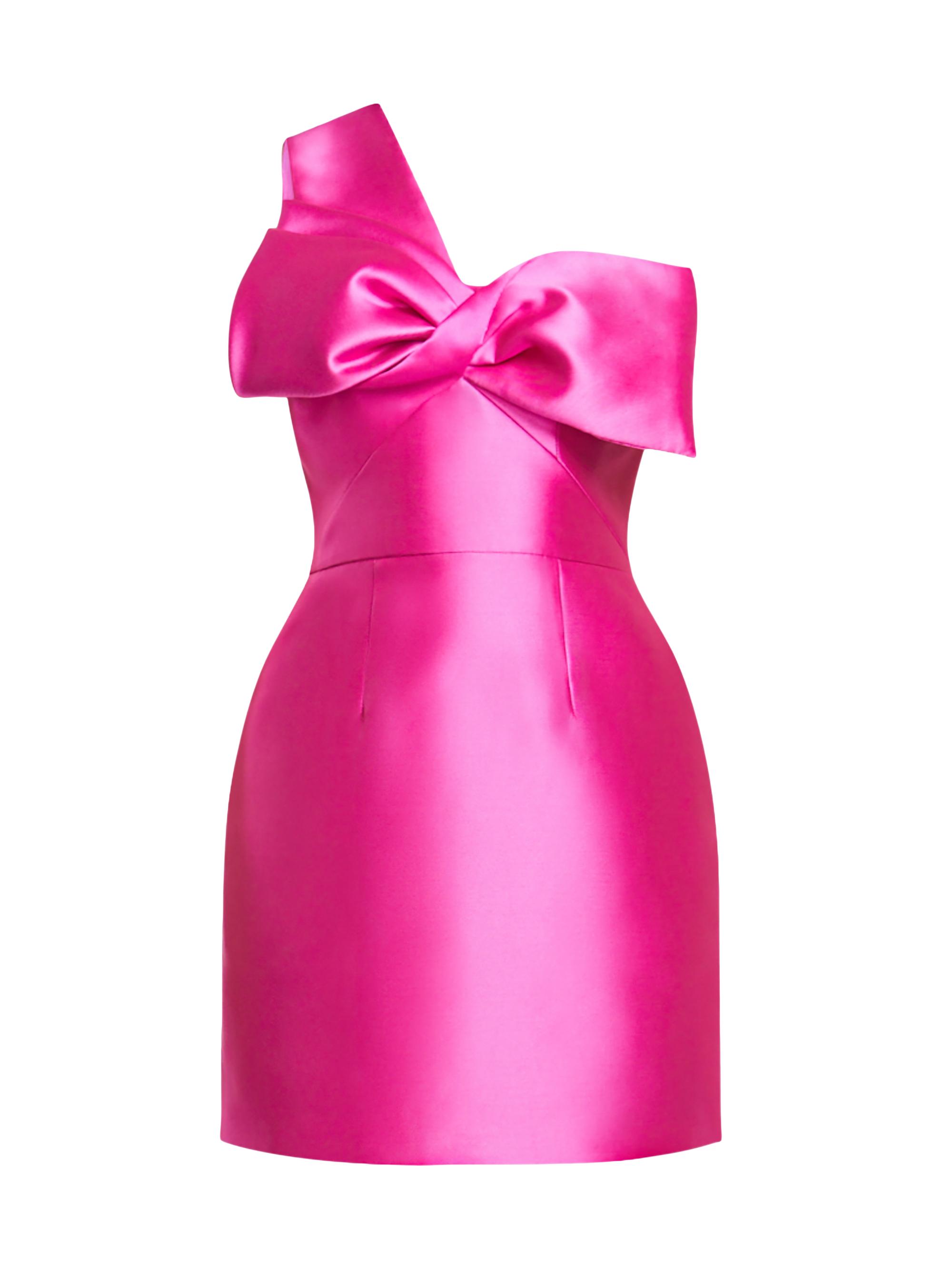 Zac Posen Women's Taffeta Twisted Bow One-Shoulder Cocktail Dress - Black