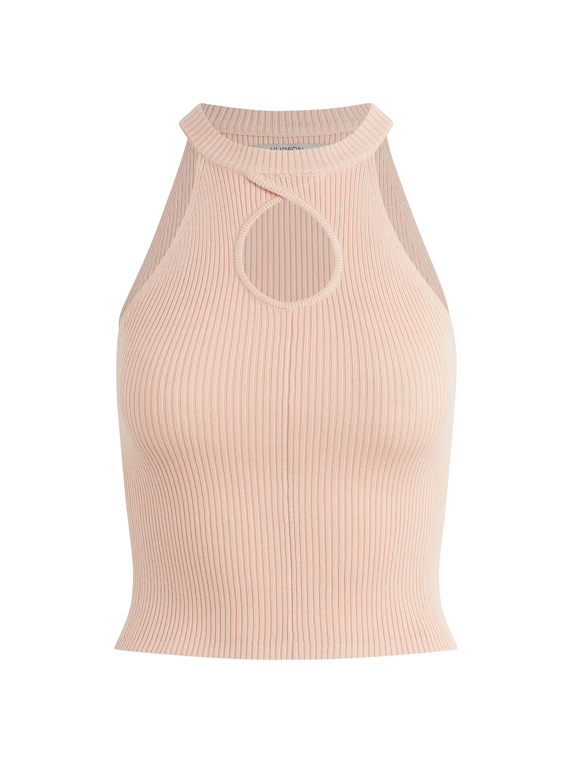 Hudson Jeans Women's Ribbed Merino Wool Crop Top - Cameo Rose