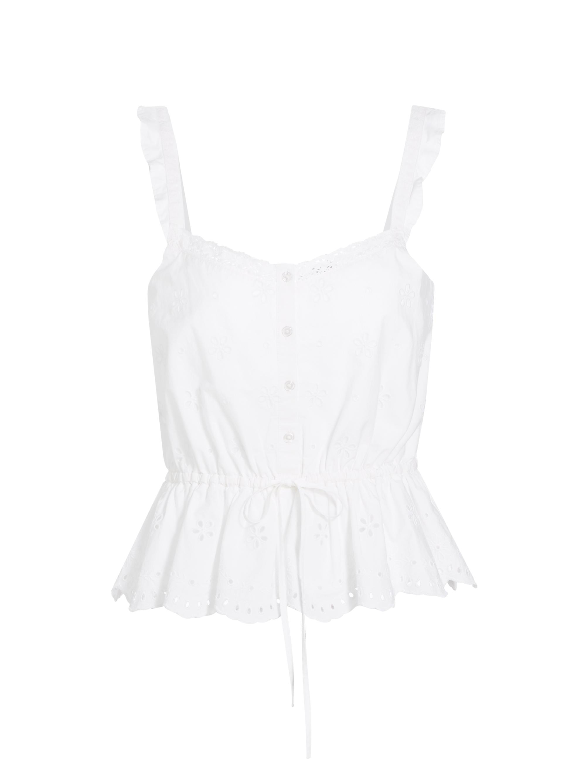 Paige Women's Marsa Eyelet-Embroidered Peplum Top - White