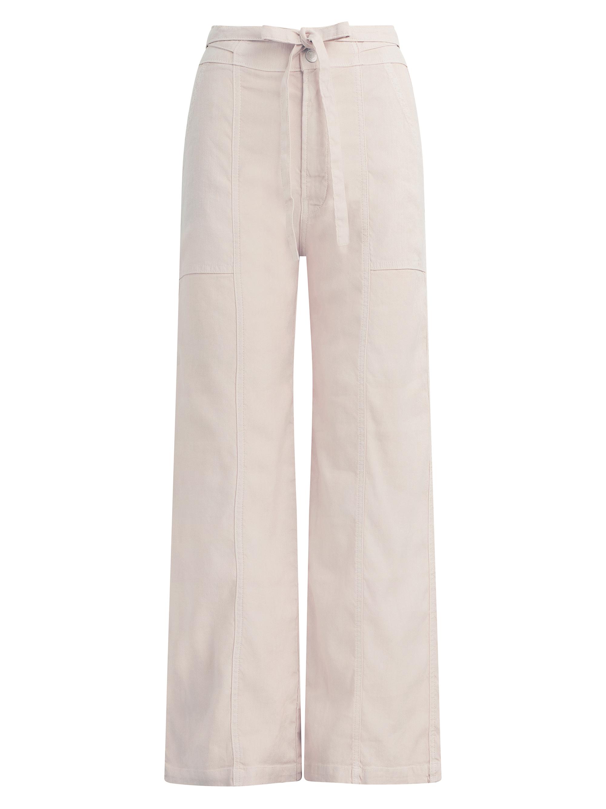 Hudson Jeans Women's Tie-Waist Linen-Blend Trousers - Cameo Rose