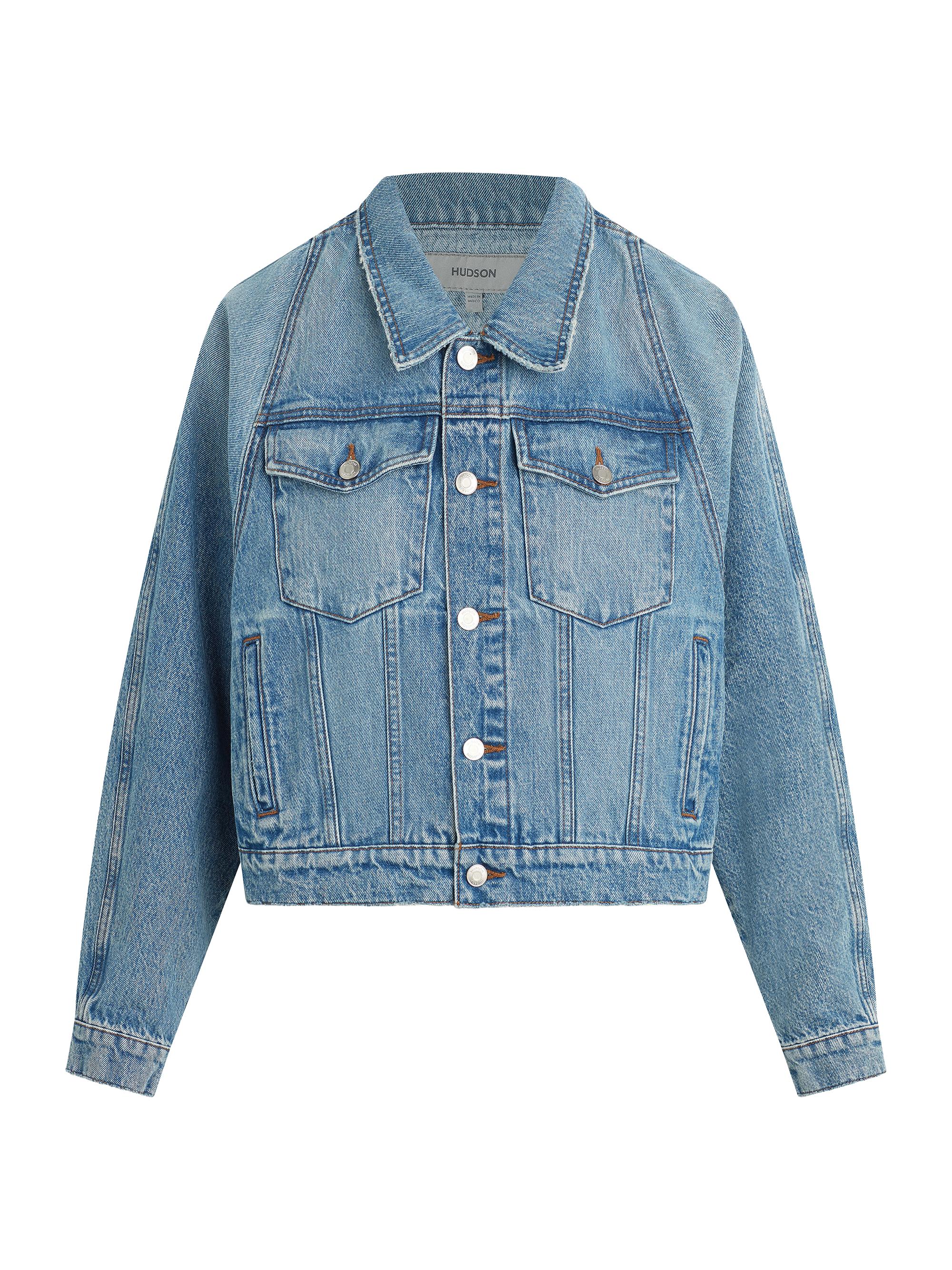 Hudson Jeans Women's Raglan-Sleeve Boxy Denim Jacket - Denim Breeze