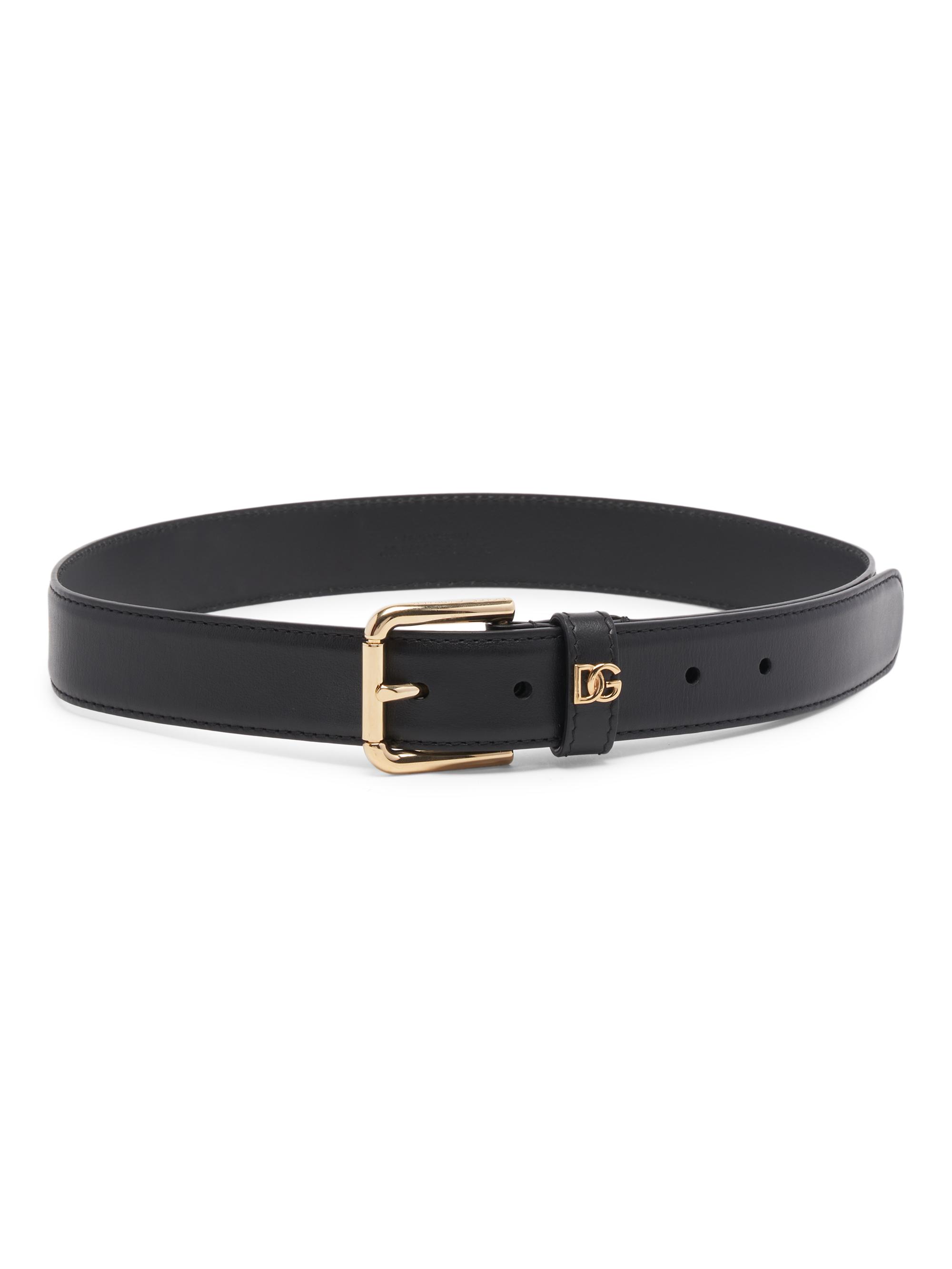 Dolce & Gabbana Women's Leather Logo Belt - Black