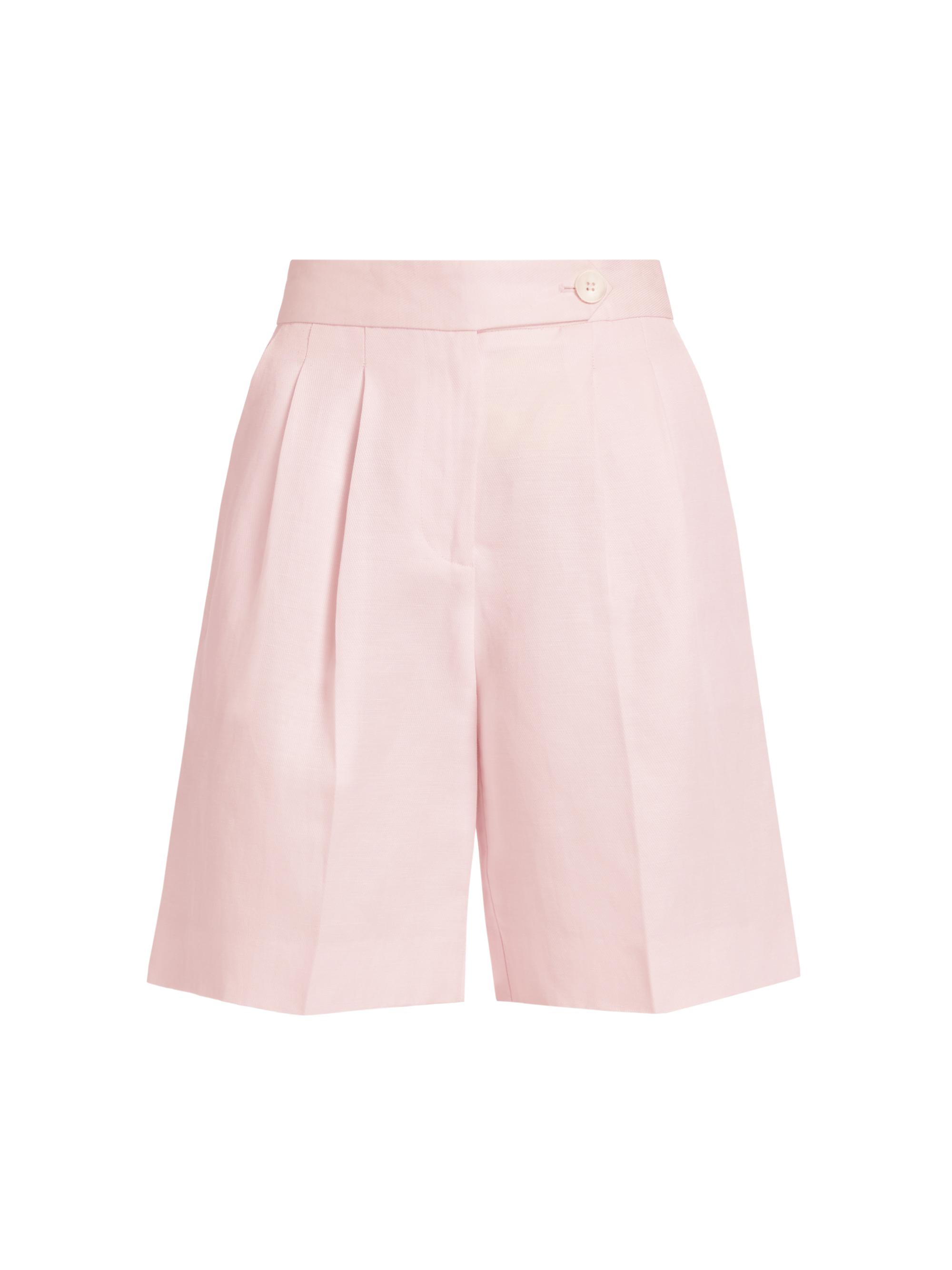 Derek Lam 10 Crosby Women's Terri Linen-Blend Pleated Shorts - Prim Rose Pink