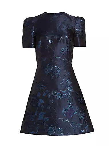 Floral Silk-Blend Fil Coupé Cocktail Dress