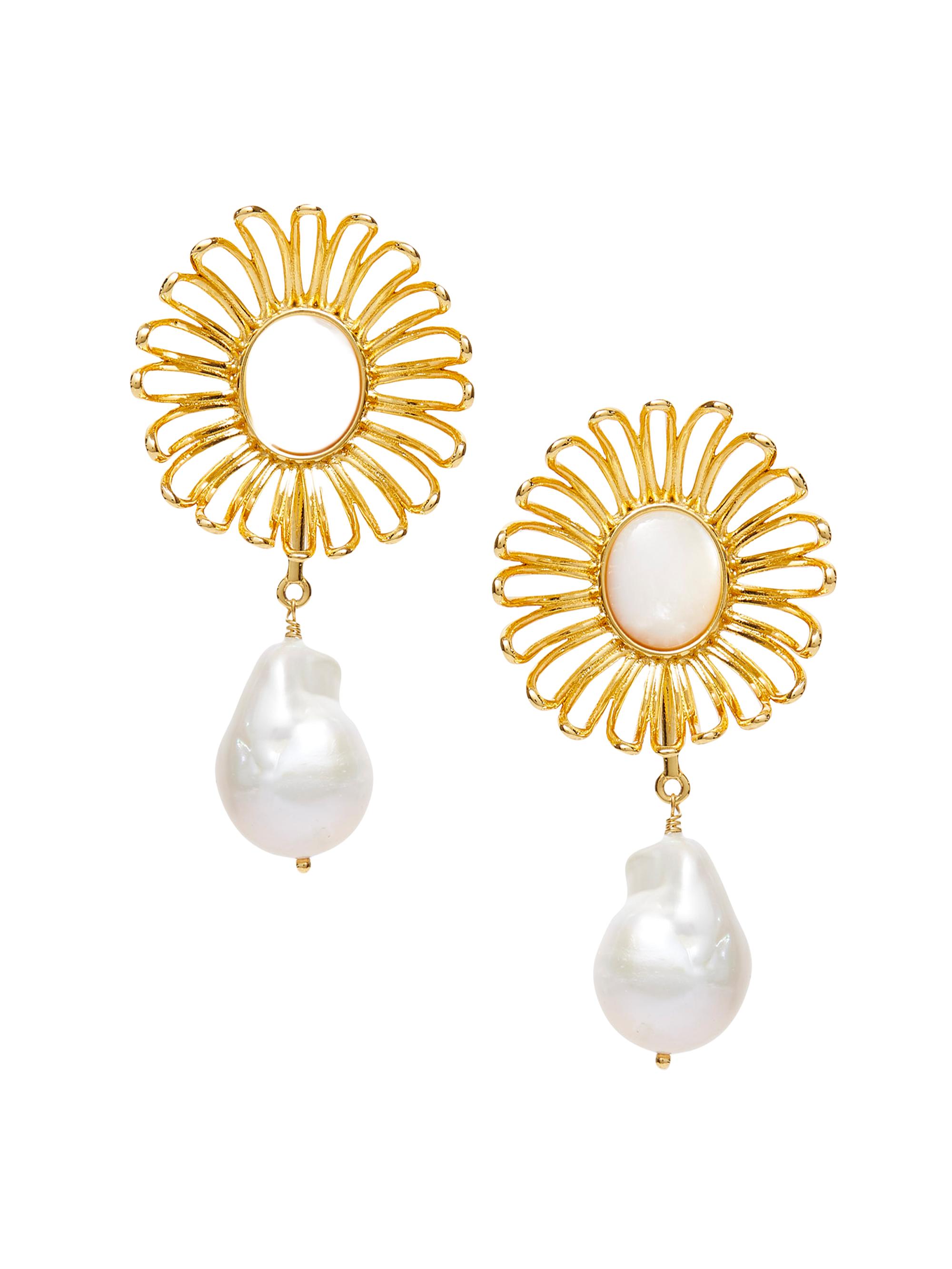 Lele Sadoughi Women's The Met X  Renoir Daisy 14K Gold-Plated & Faux Pearl Drop Earrings - Gold