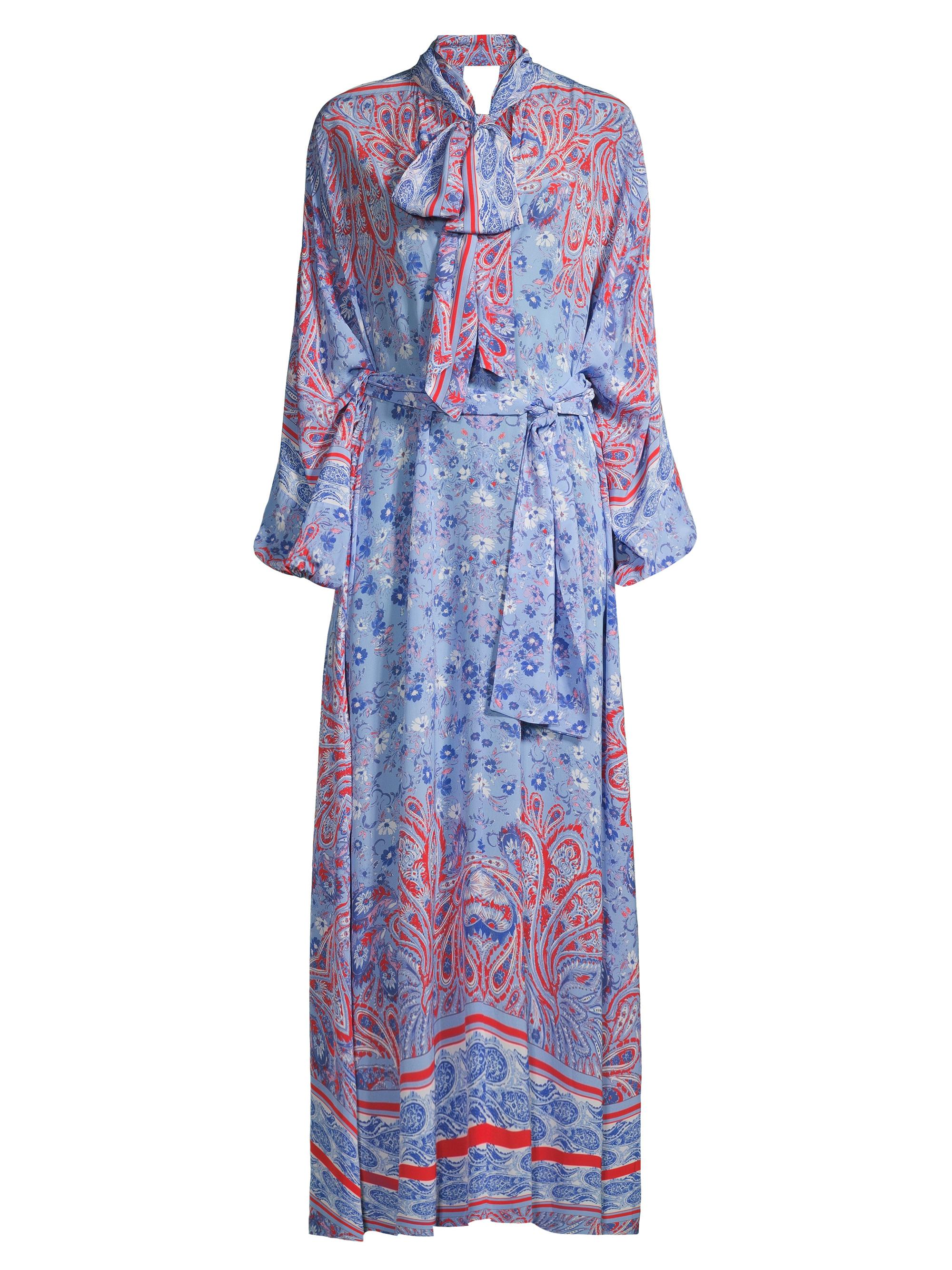 Evarae Women's Summer Reverie Lyra Belted Crêpe De Chine Maxi Dress - Painted Paisley Placement