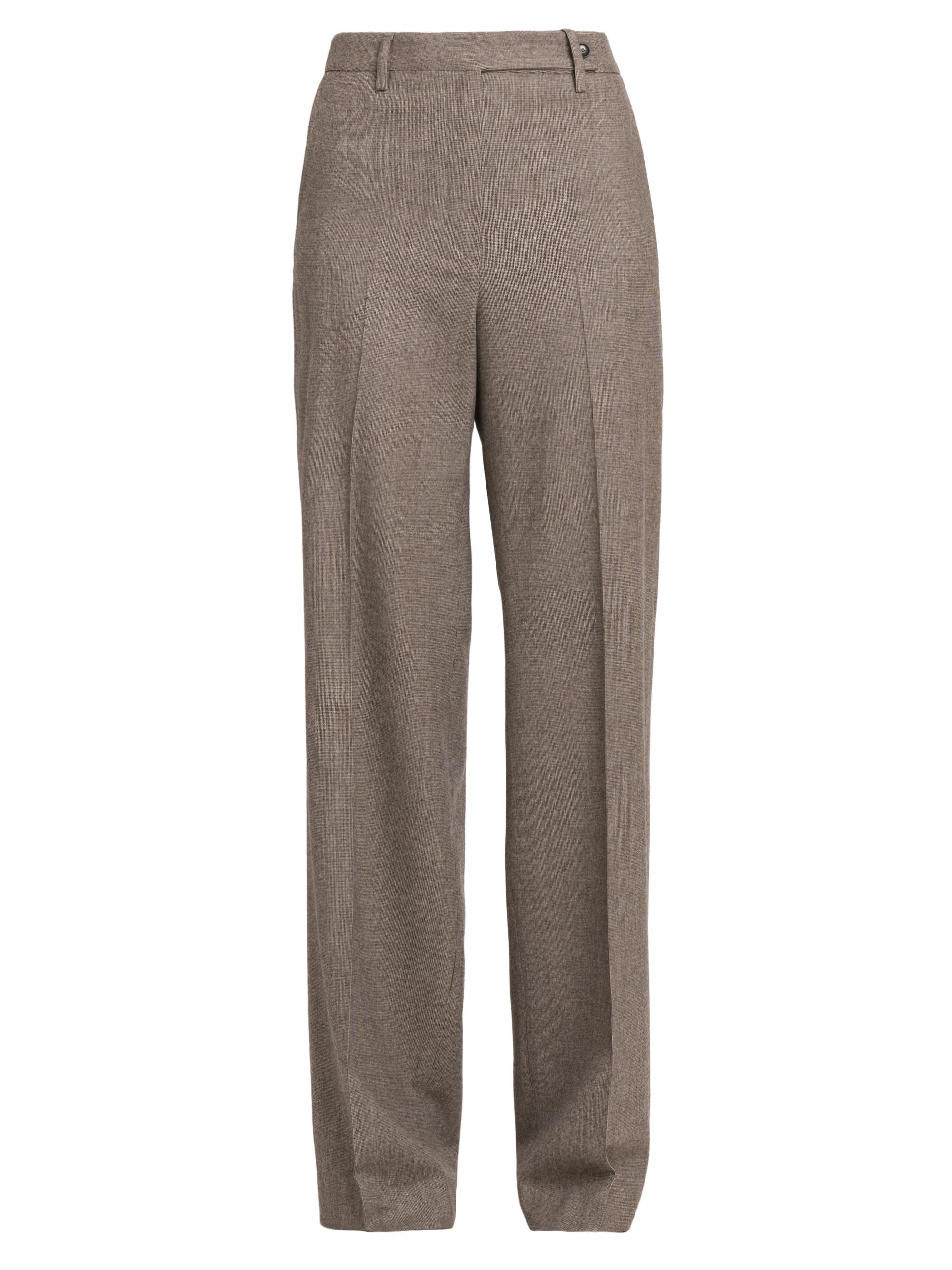 Kiton Women's Wool-Cashmere Pleated Trousers - Beige