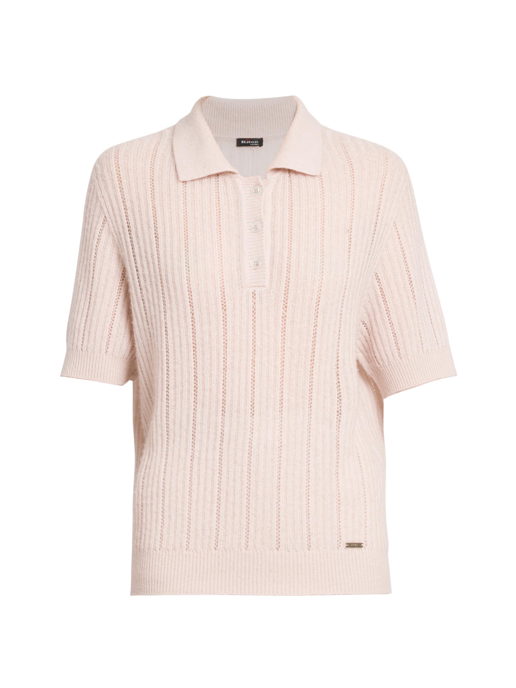 Kiton Women's Cashmere-Silk Polo Shirt - Butter