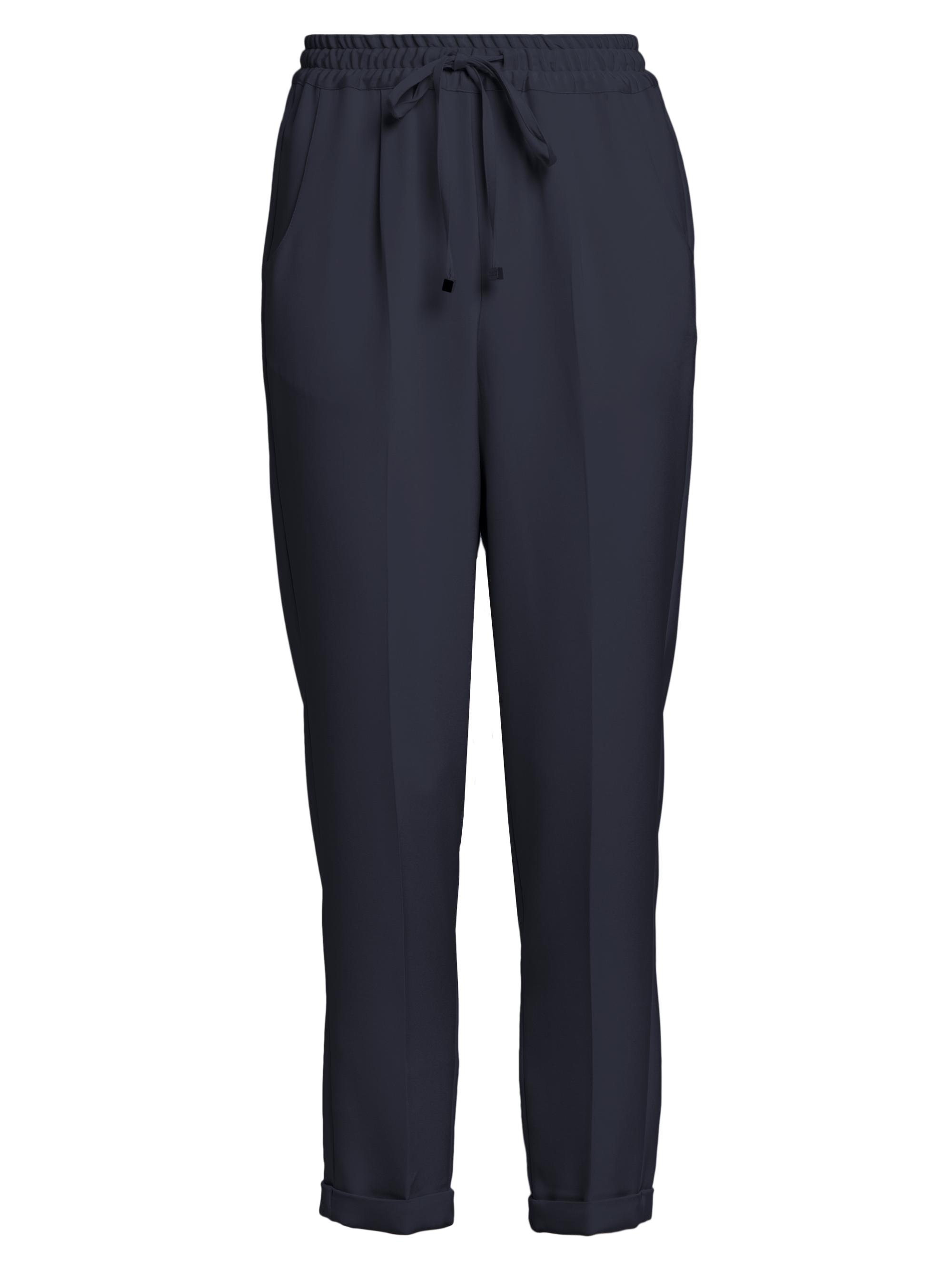 Kiton Women's Drawstring Stretch Silk Pants - Navy