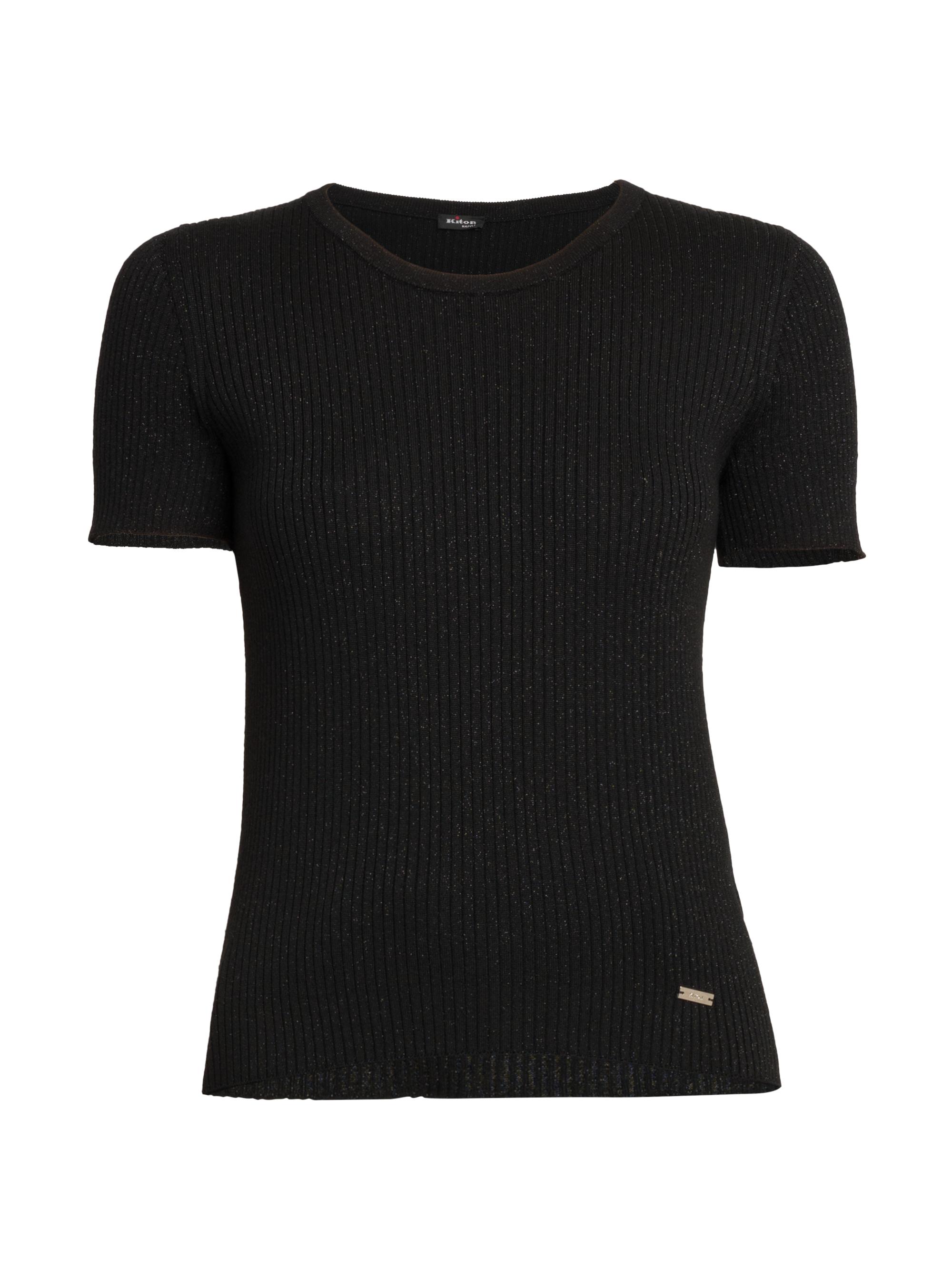 Kiton Women's Wool-Blend Shimmer T-Shirt - Black