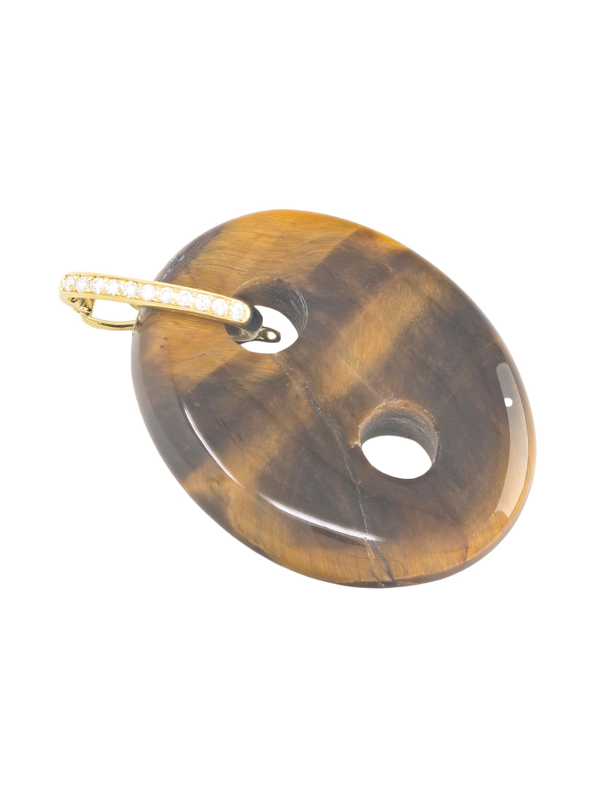 Jenna Blake Women's Mariner 18K Yellow Gold, Tiger's Eye & 0.11 TCW Diamond Charm - Gold