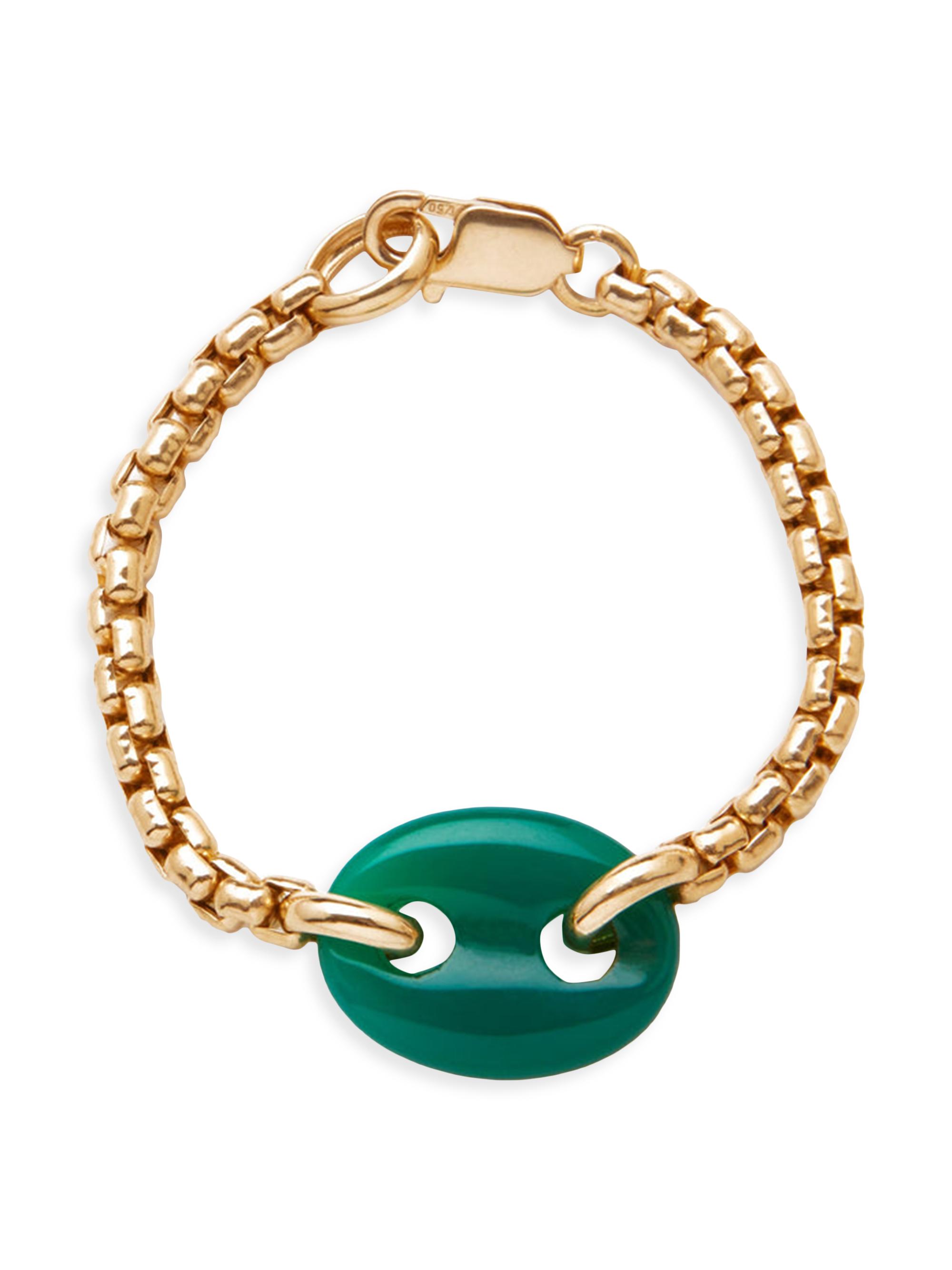 Jenna Blake Women's 18K Yellow Gold & Green Quartz Bracelet - Gold