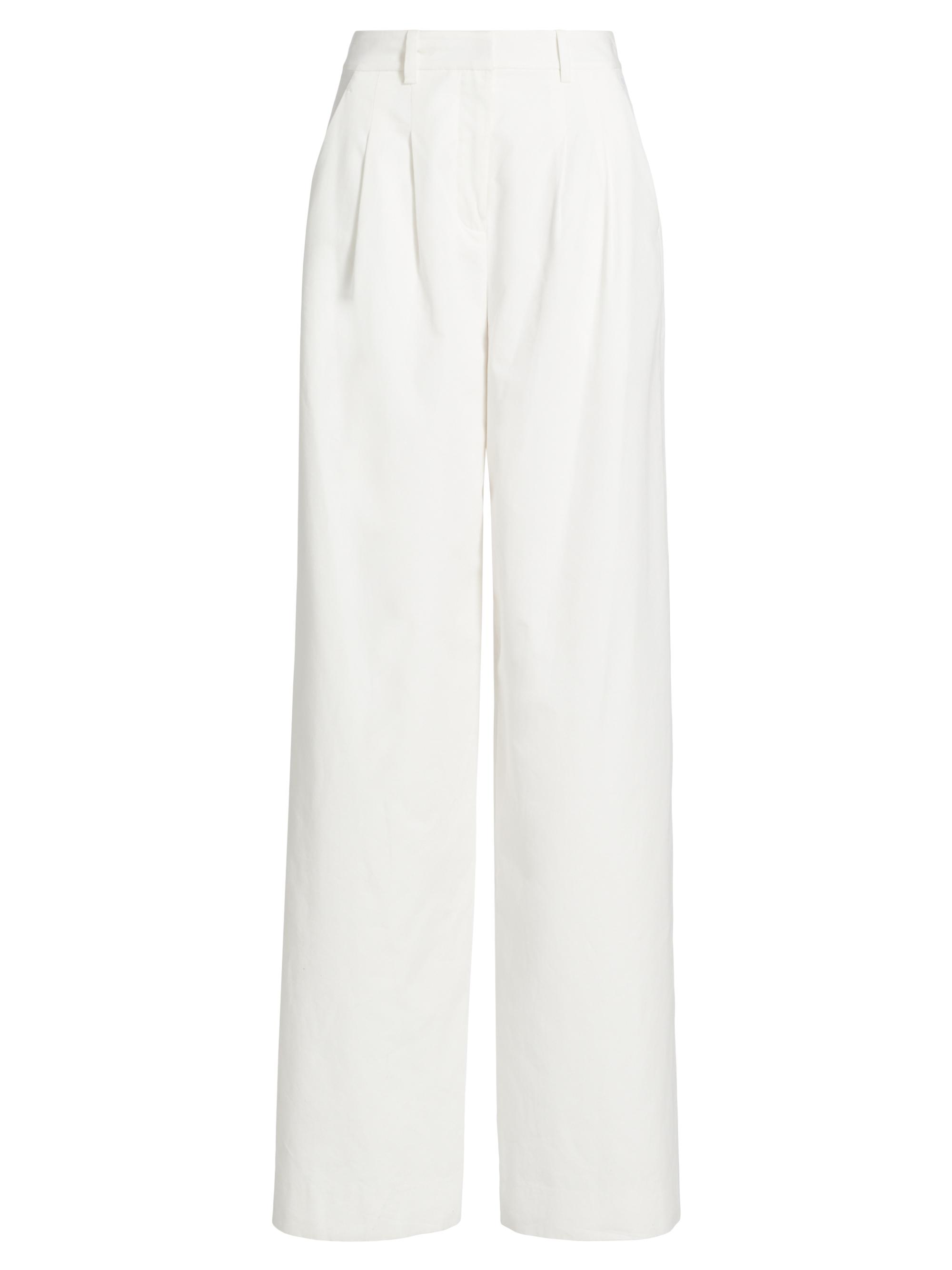 Derek Lam 10 Crosby Women's Juliana Cotton-Blend Wide-Leg Pants - Blanc De Blanc