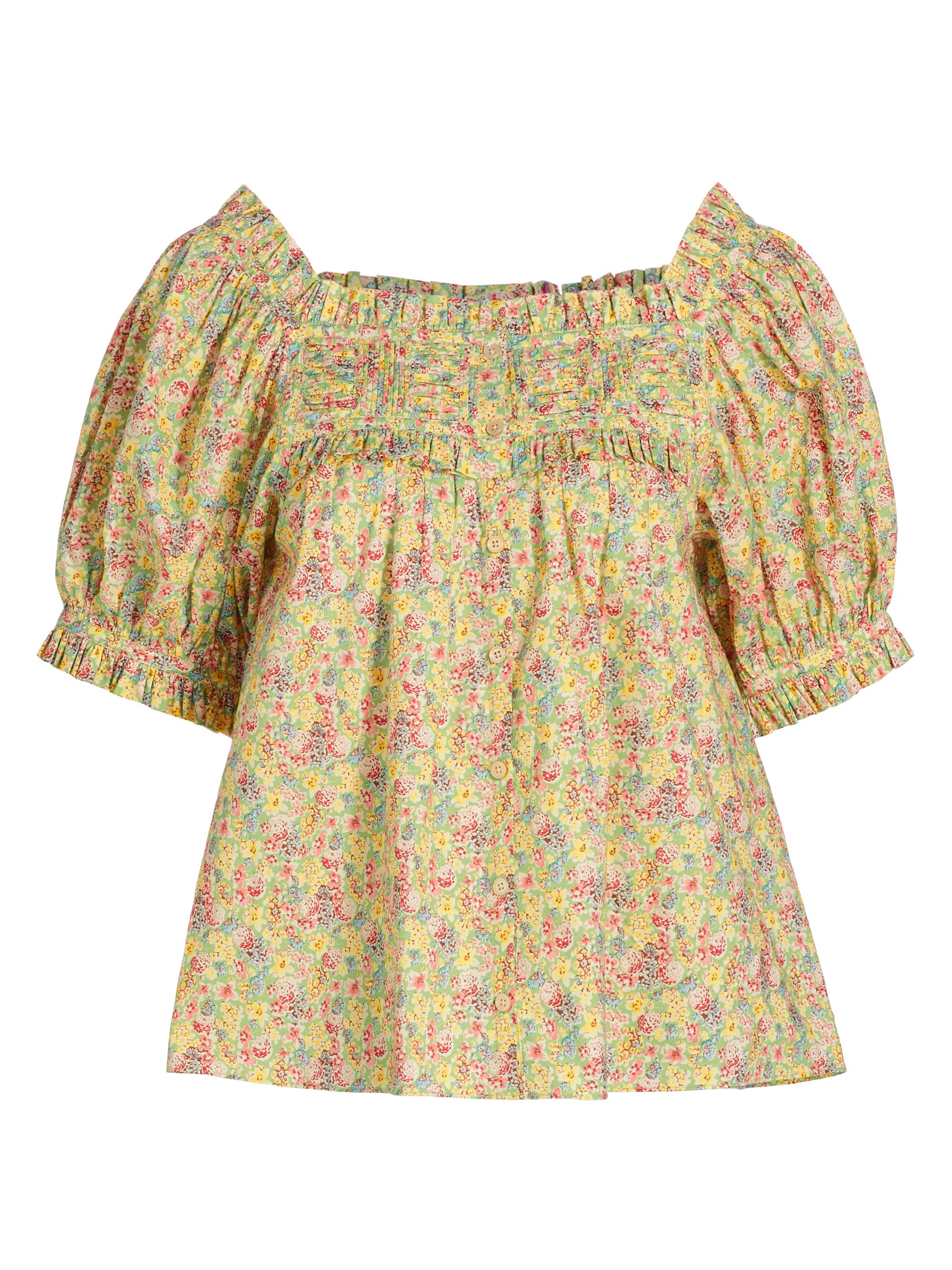 DÔEN Women's Farley Liberty-Print Top - Chrysanthemum Sky Floral