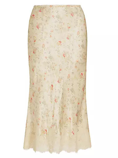 Elowen Floral Silk Skirt