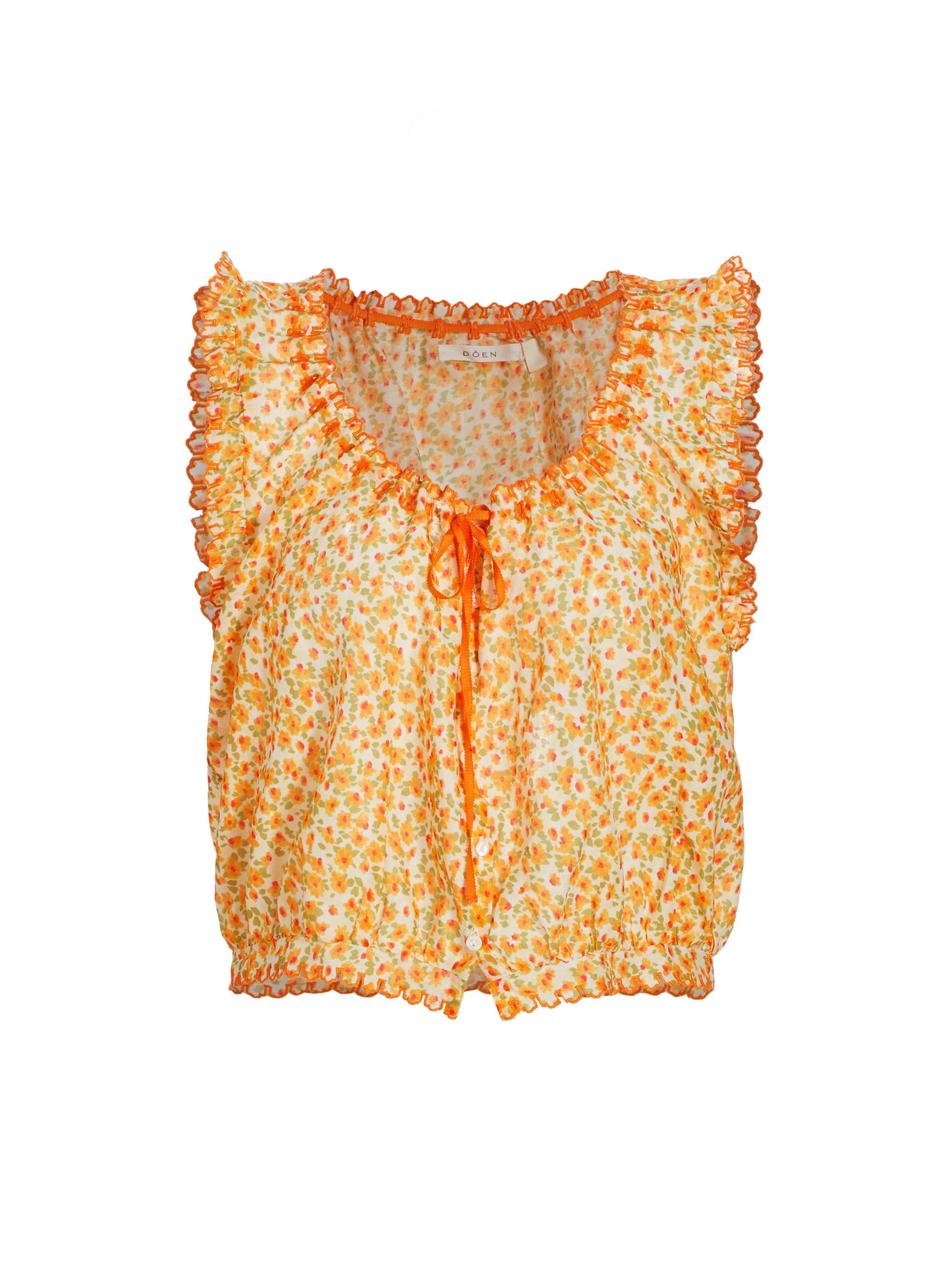 DÔEN Women's Traveler Floral Top - Clementine Daisy Fields