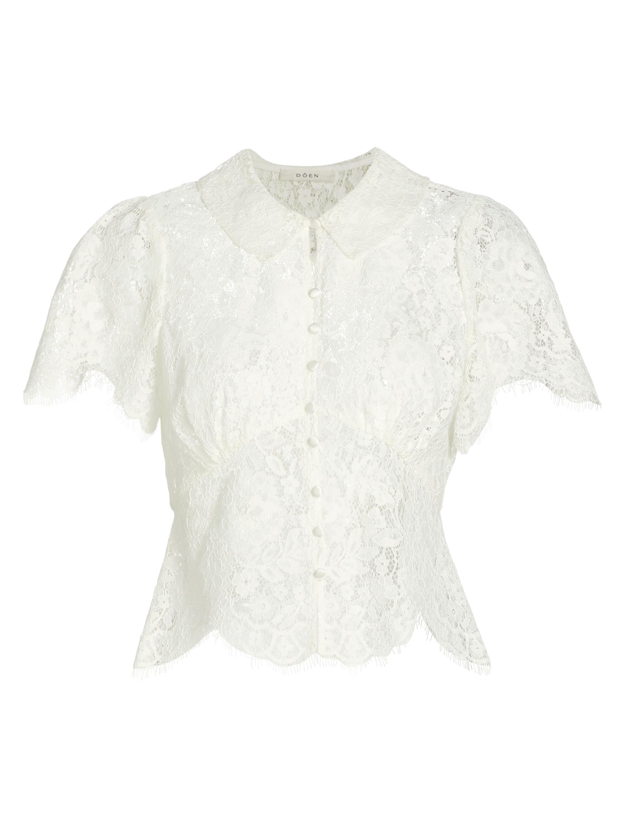 DÔEN Women's Fleurance Lace Blouse - Salt