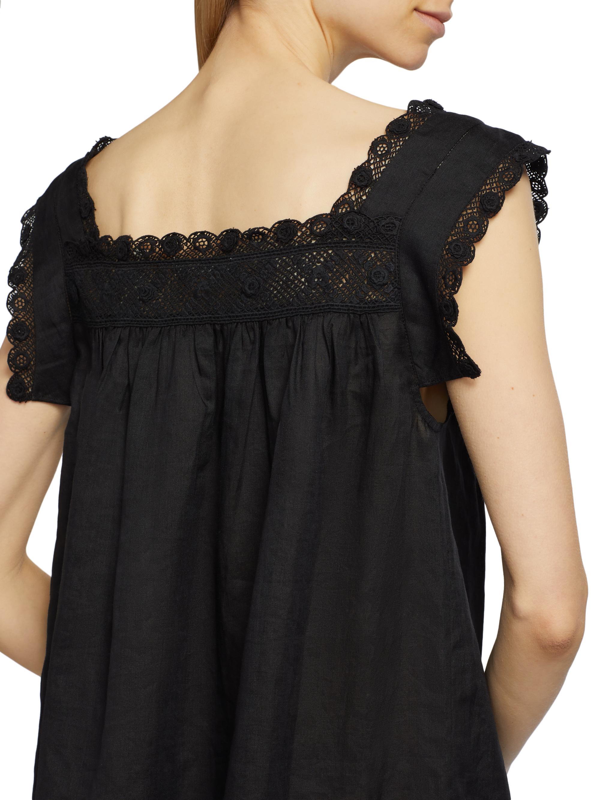 den almadia lace-detailed shift dress DEN Almadia Lace-Detailed Shift Dress