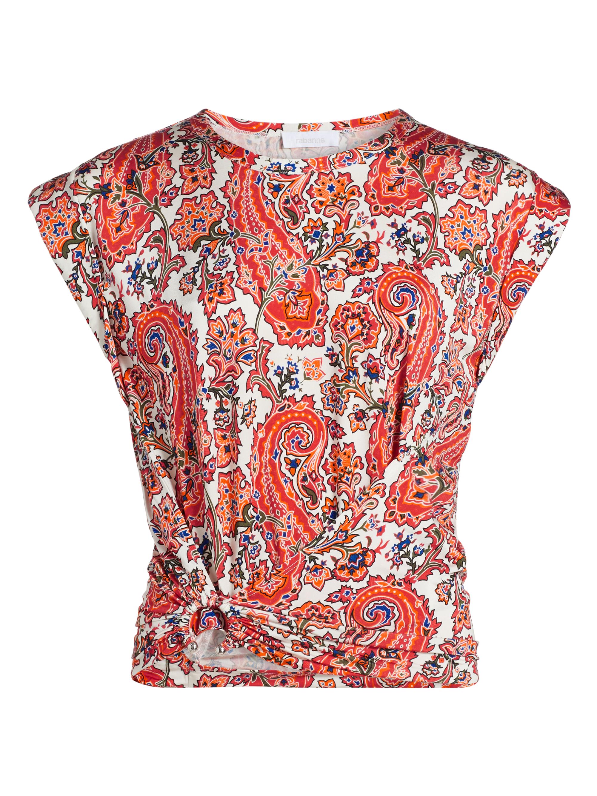 Rabanne Women's Paisley Gathered Top - Cachemire Creme