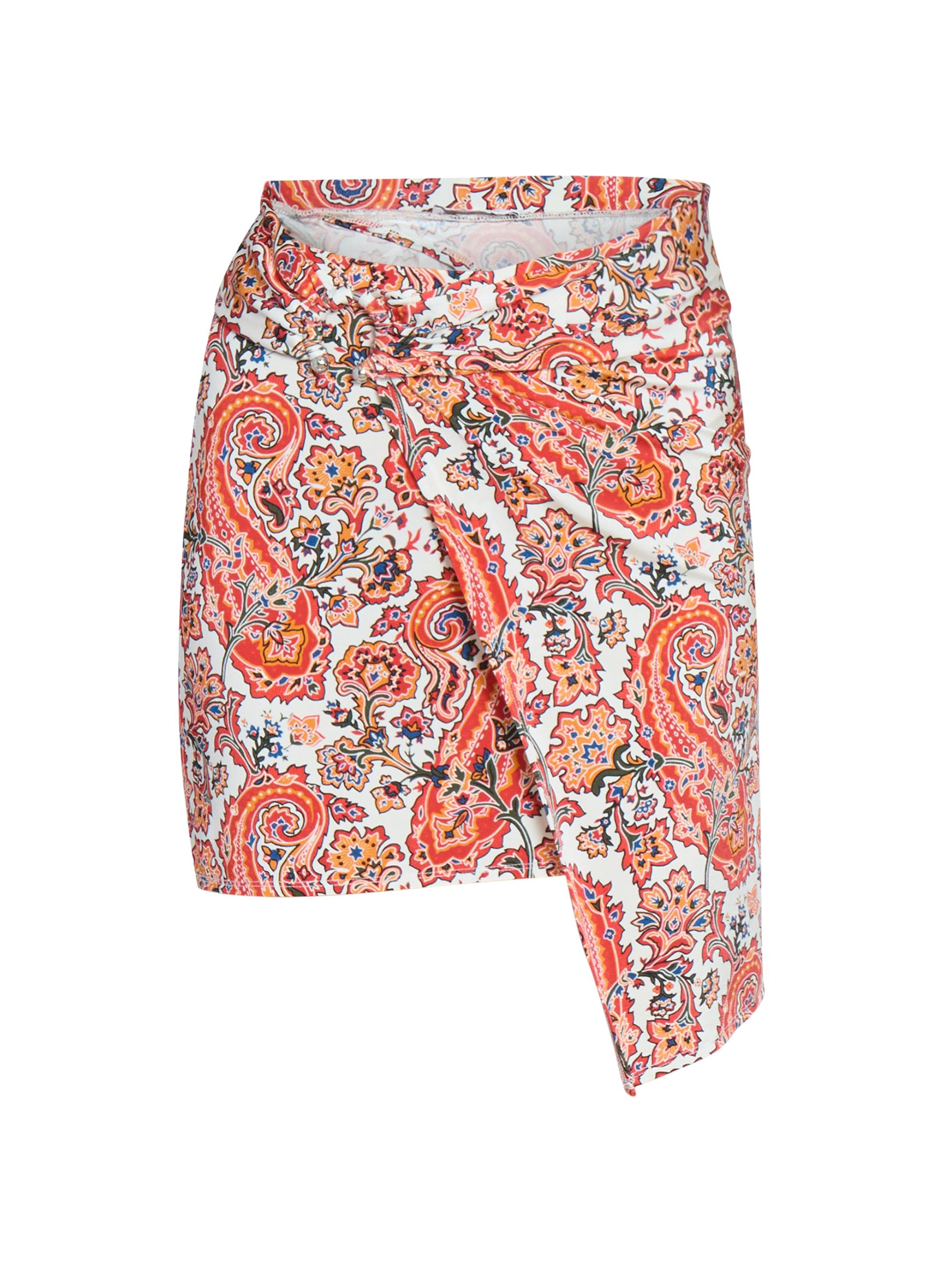 Rabanne Women's Paisley Wrap-Effect Miniskirt - Cachemire Creme