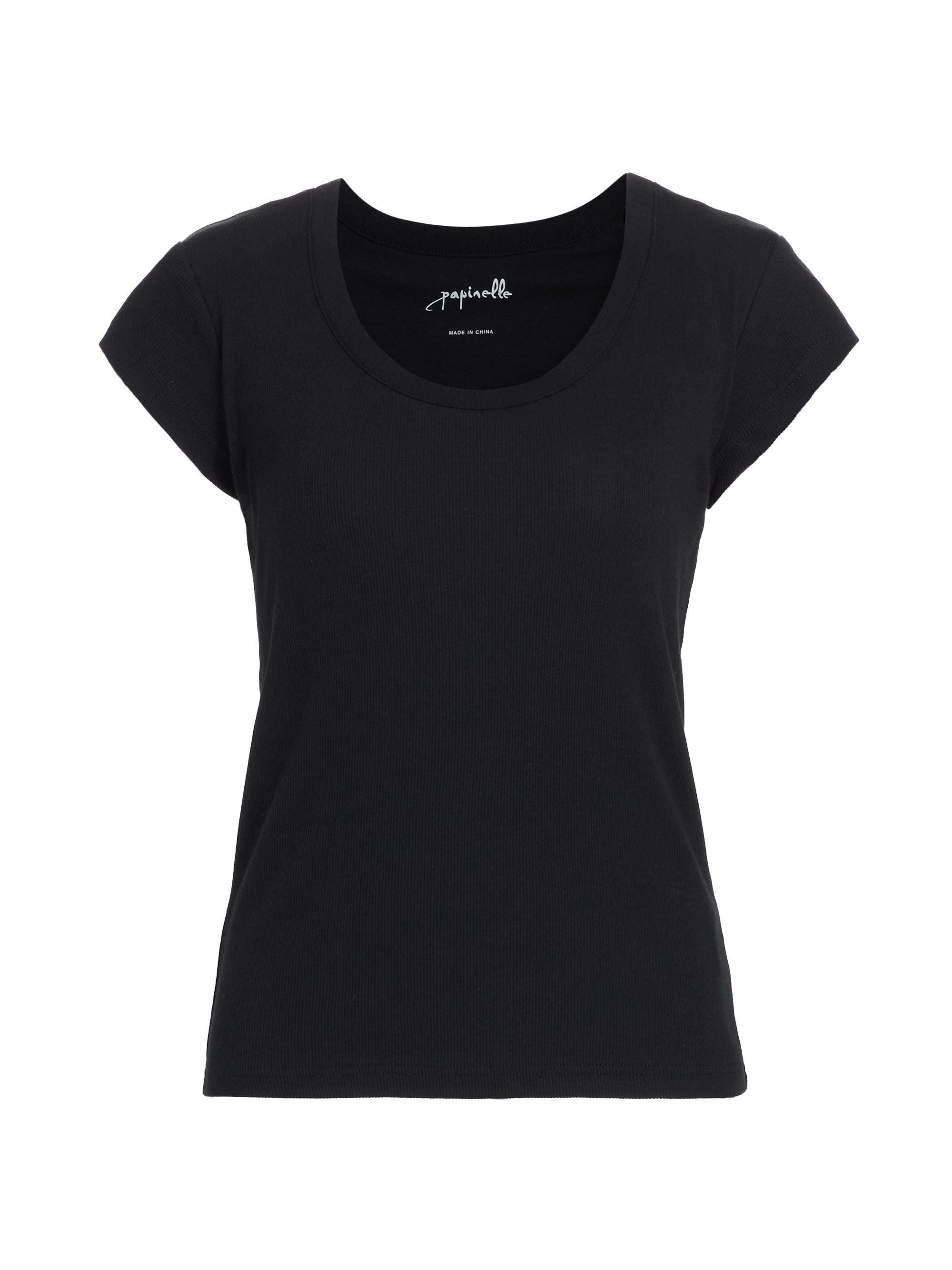 Papinelle Women's Milla Rib-Knit Tee - Black