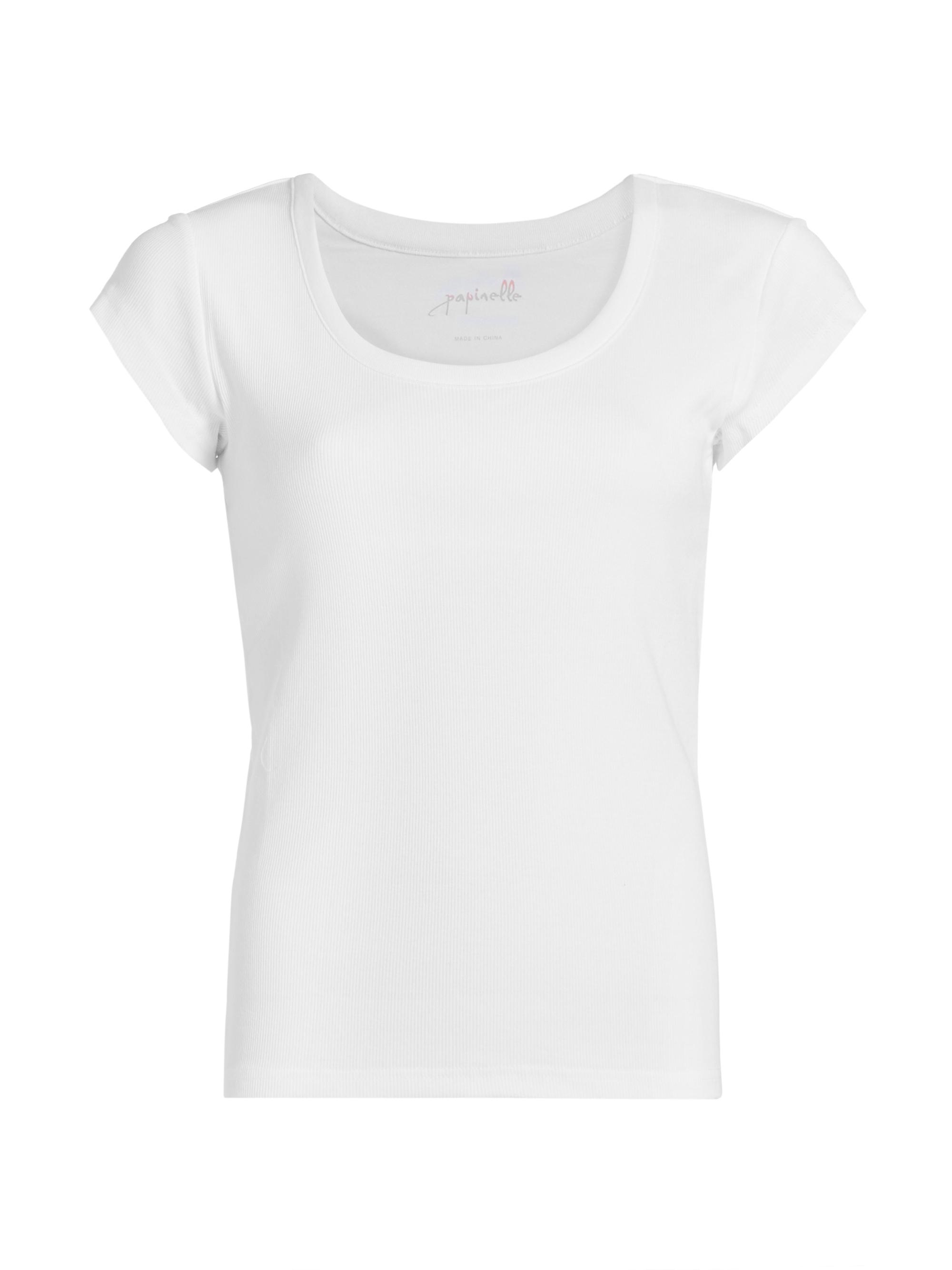 Papinelle Women's Milla Short-Sleeve Rib-Knit Top - White