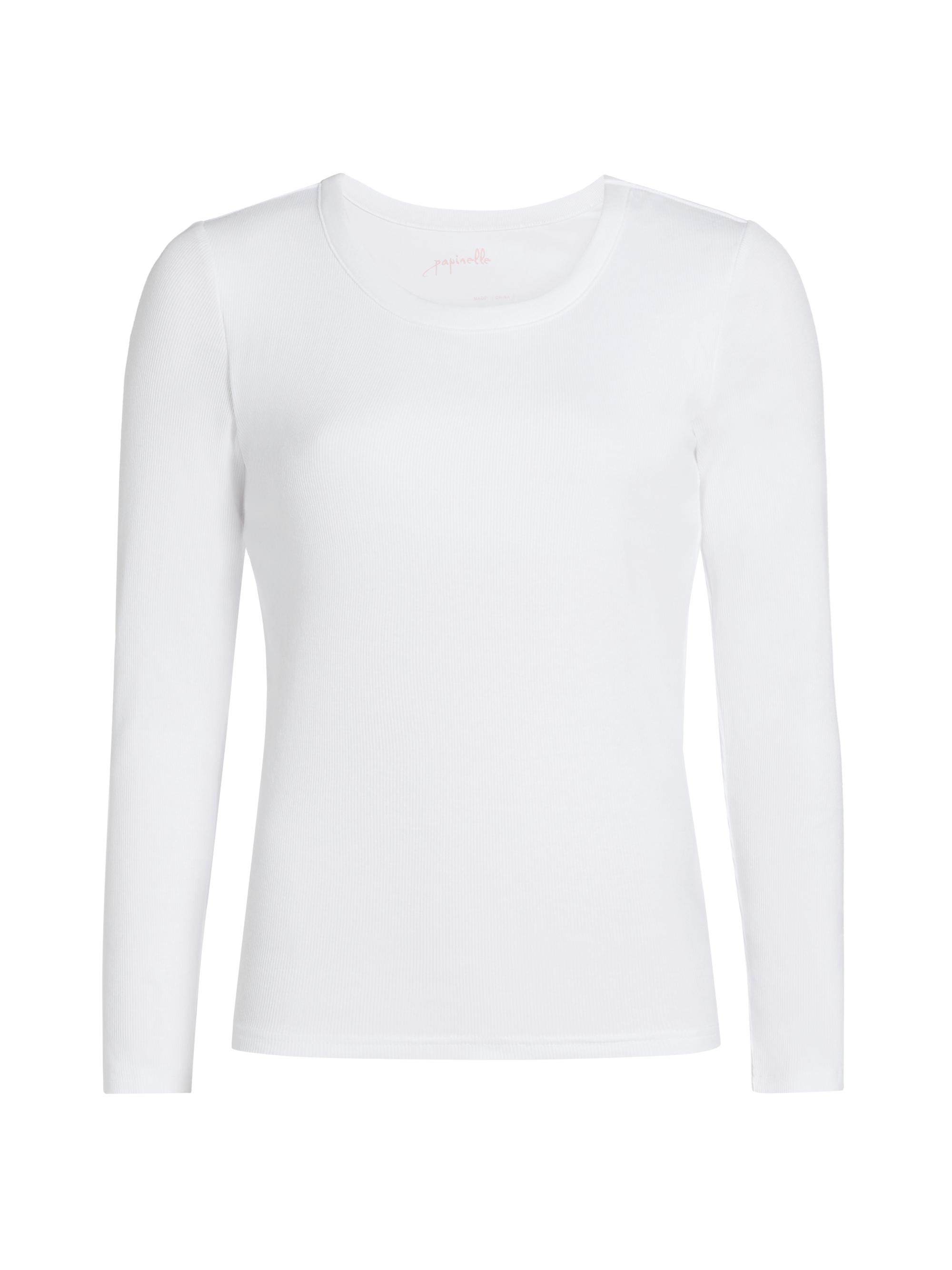 Papinelle Women's Milla Long-Sleeve Stretch Cotton Top - White