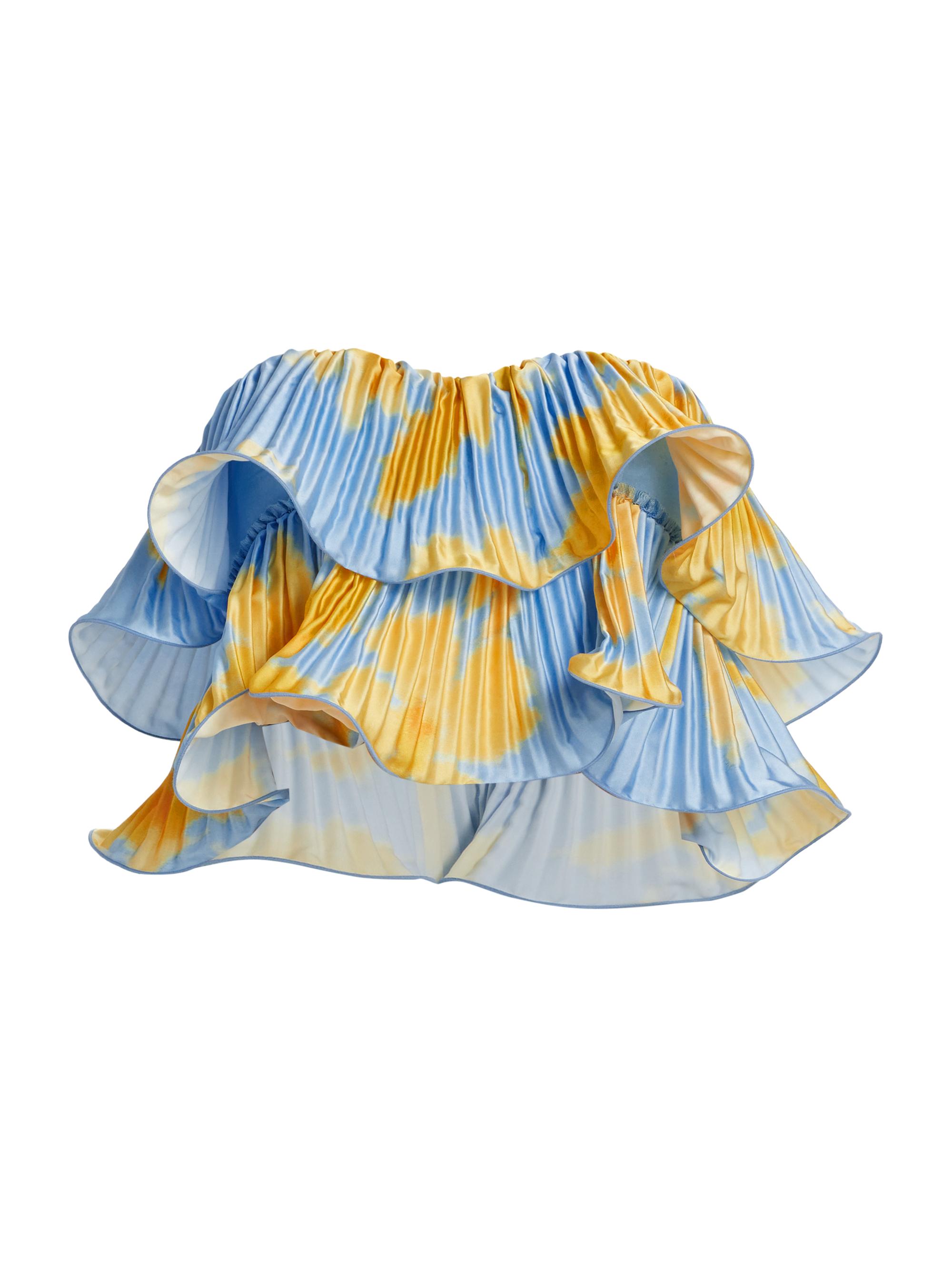 L'Idée Women's Romance Strapless Tiered Top - Jardin Blue