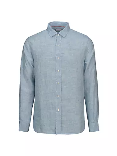 Amalfi End-On-End Linen Long-Sleeve Shirt