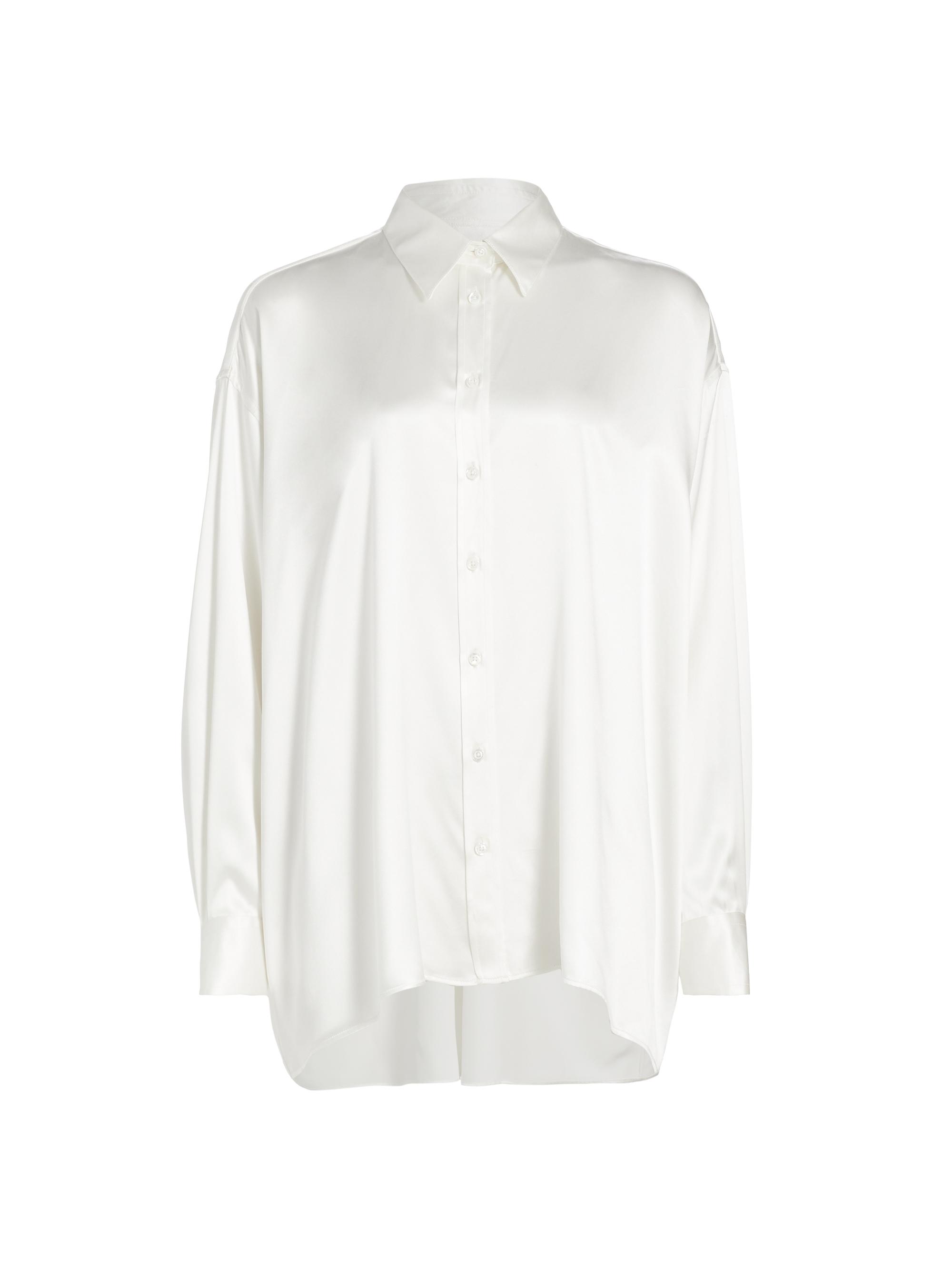 Armarium Women's Leo Silk Button-Front Shirt - Off White