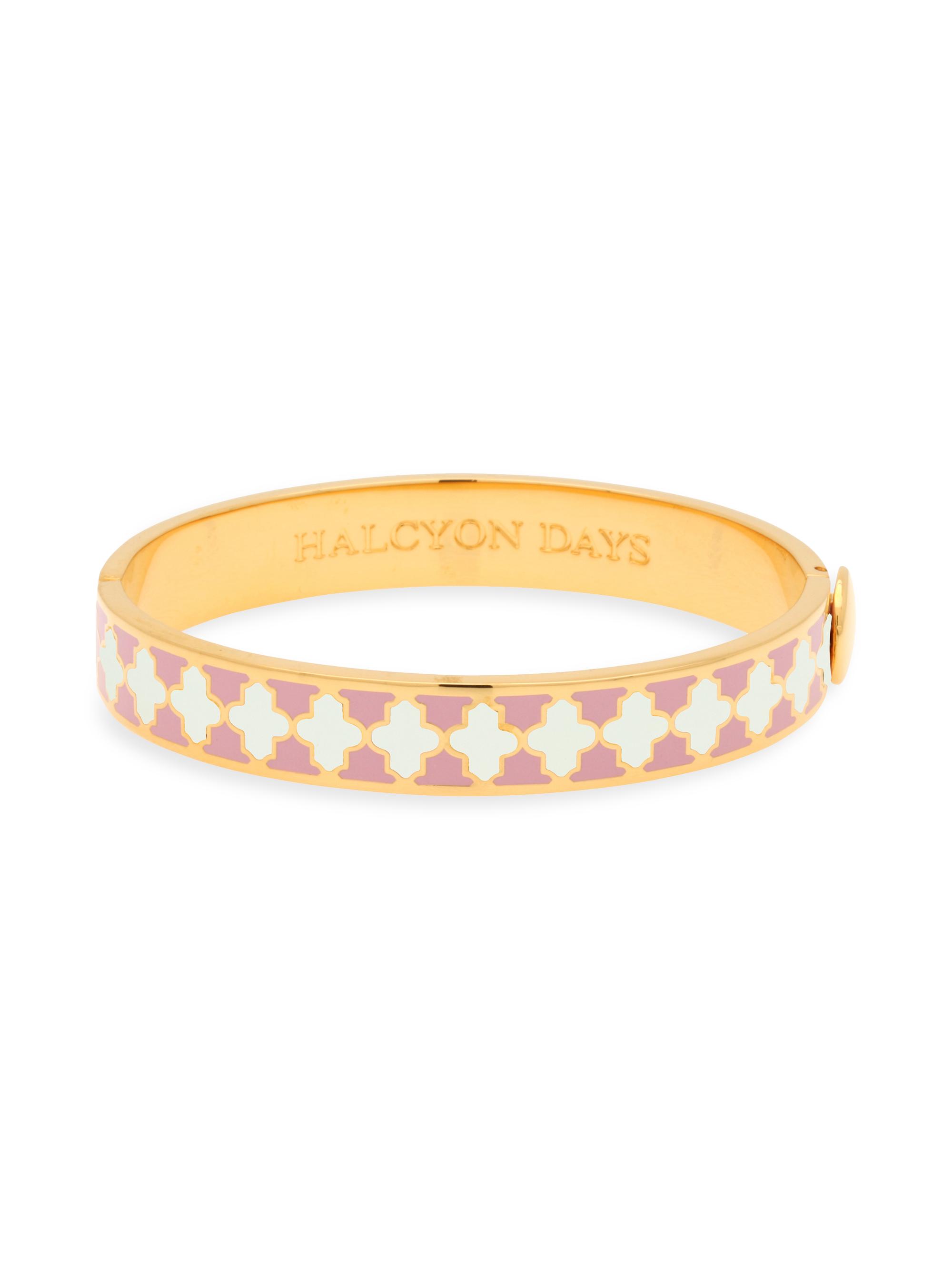 Halcyon Days Women's Agama 18K Gold-Plated Hinged Bangle Bracelet - Pink