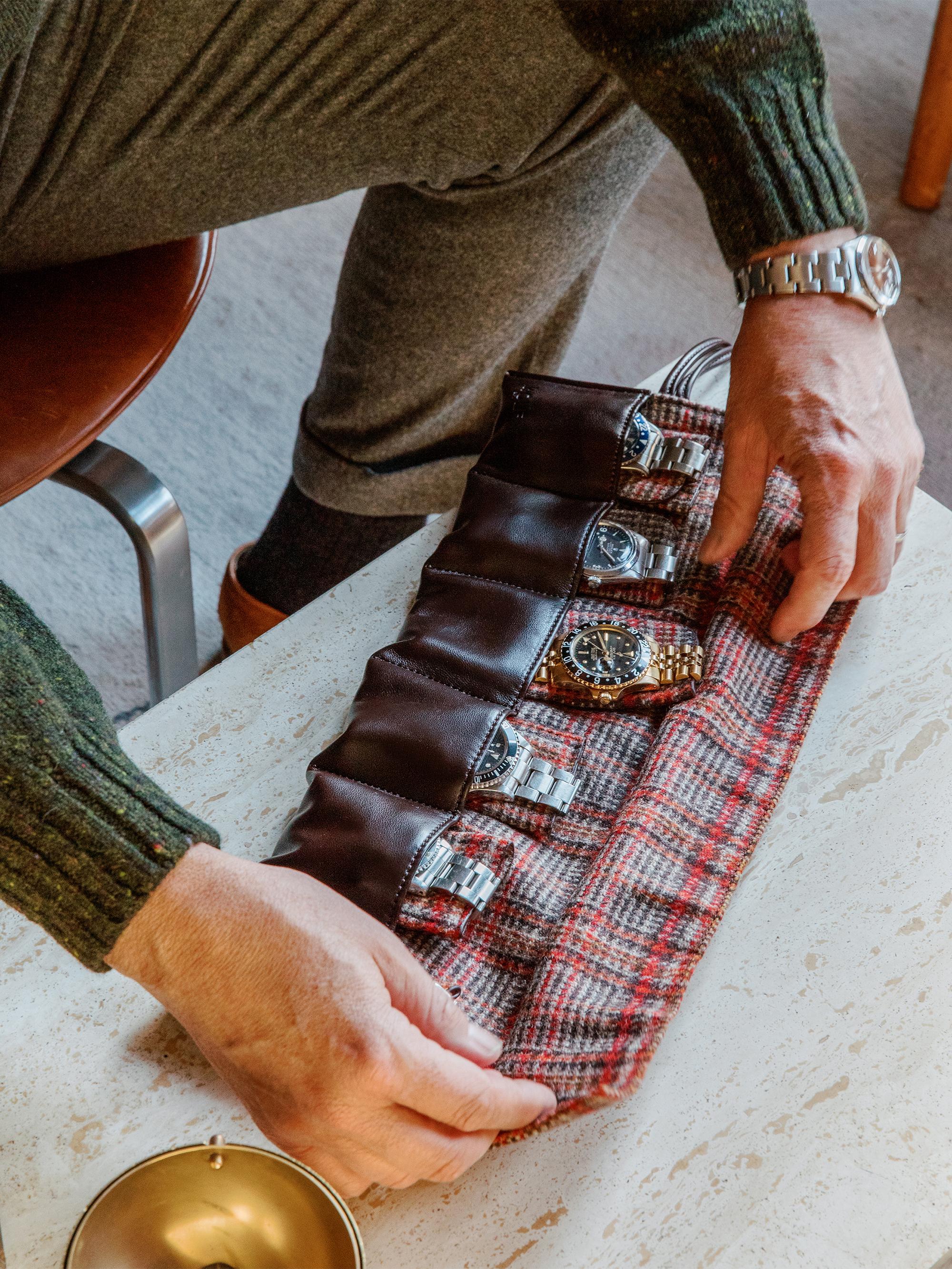 Wolf WOLF x WM Brown 6-Piece Watch Roll | Saks Fifth Avenue