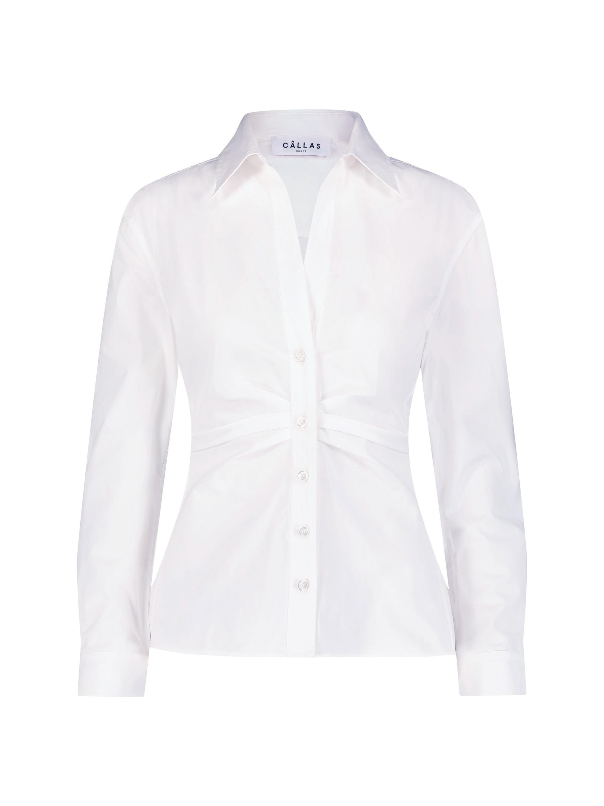 Callas Milano Women's Savil - Stretch Poplin Shirt - White