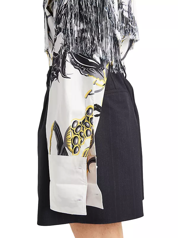 Shop Prada Printed Cotton Shirt with Fringe | Saks Fifth Avenue