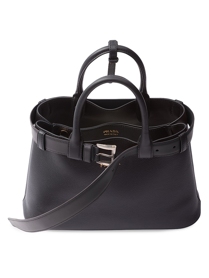 Shop Prada Buckle Medium Leather Handbag with Belt | Saks Shop Prada Buckle Medium Leather Handbag with Belt | Saks
