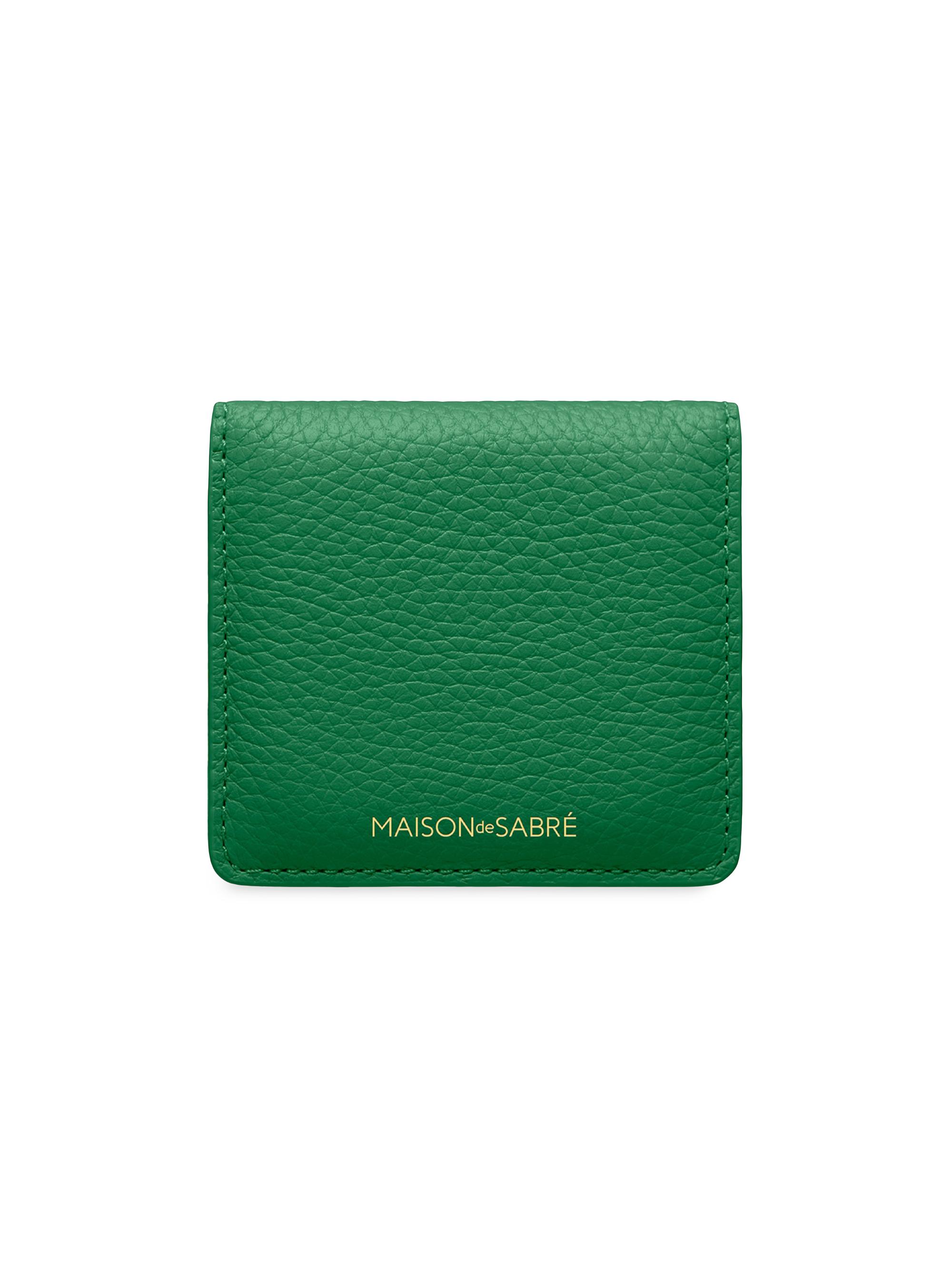 Maison de Sabre Leather Compact Mirror - Emerald Lily | Thumbnail 6