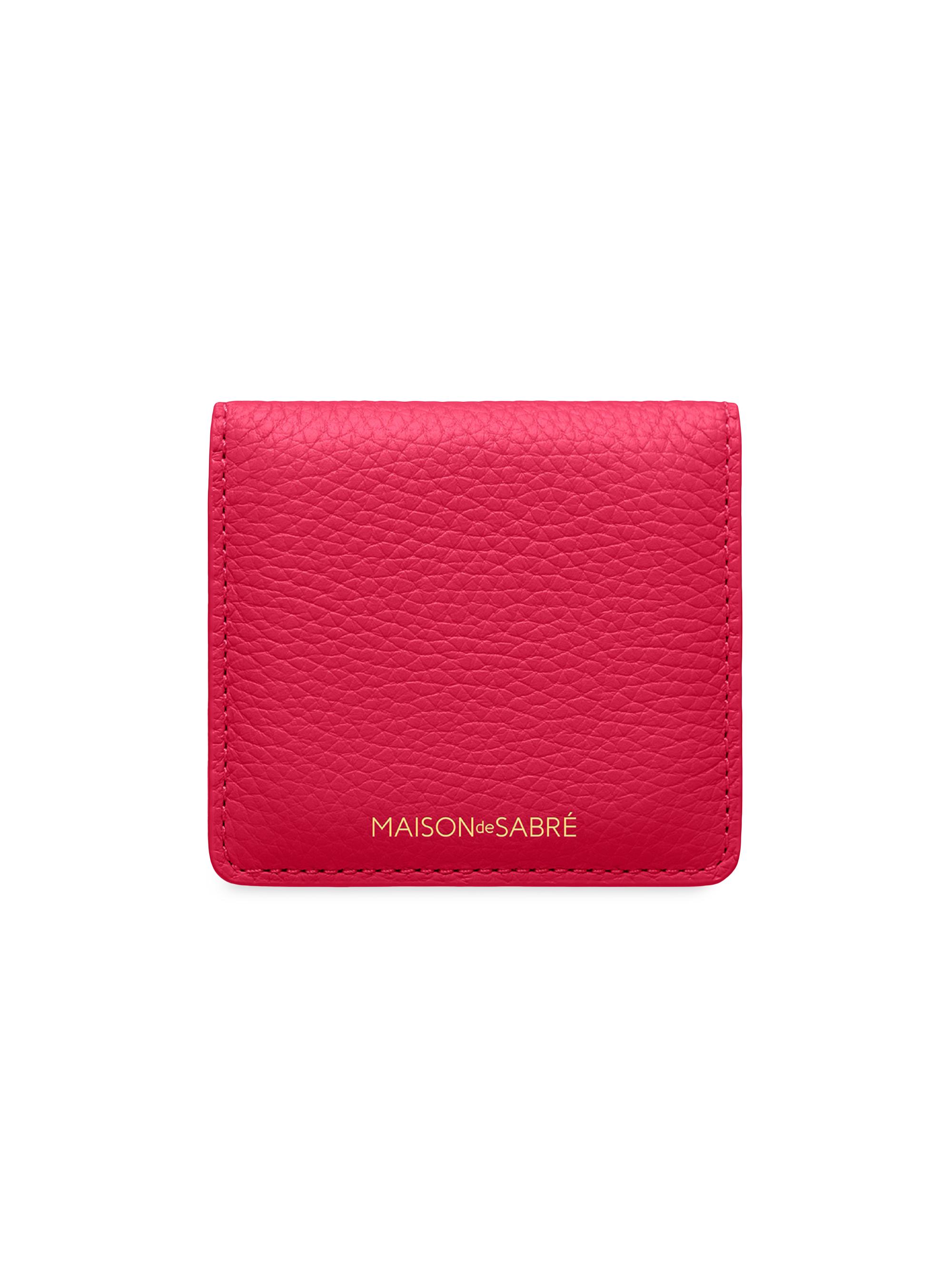 Maison de Sabre Leather Compact Mirror - Fuchsia Lavender | Thumbnail 6