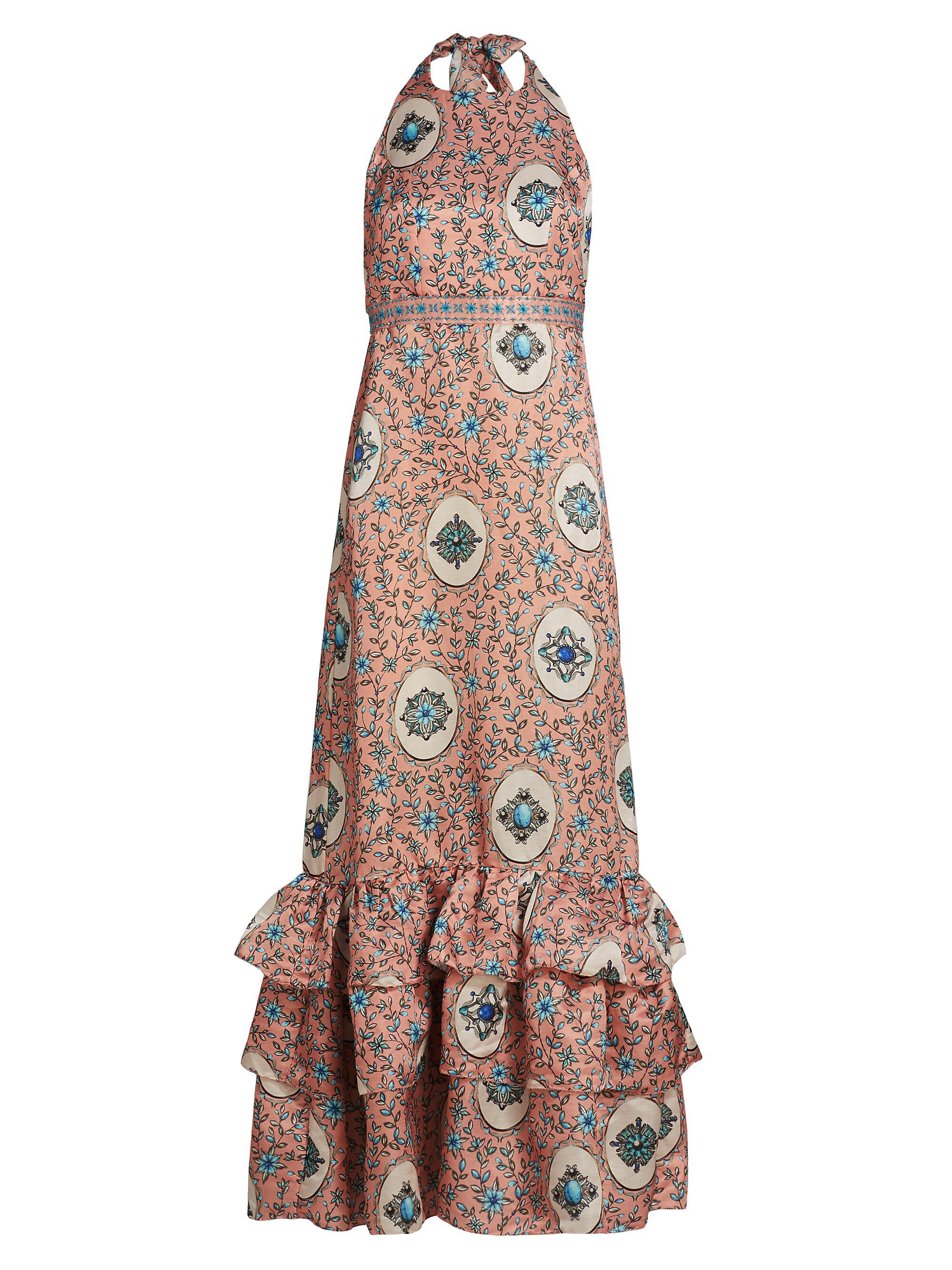 Agua by Agua Bendita Women's Magnolia Cofre Floral Ruffle-Hem Maxi Dress