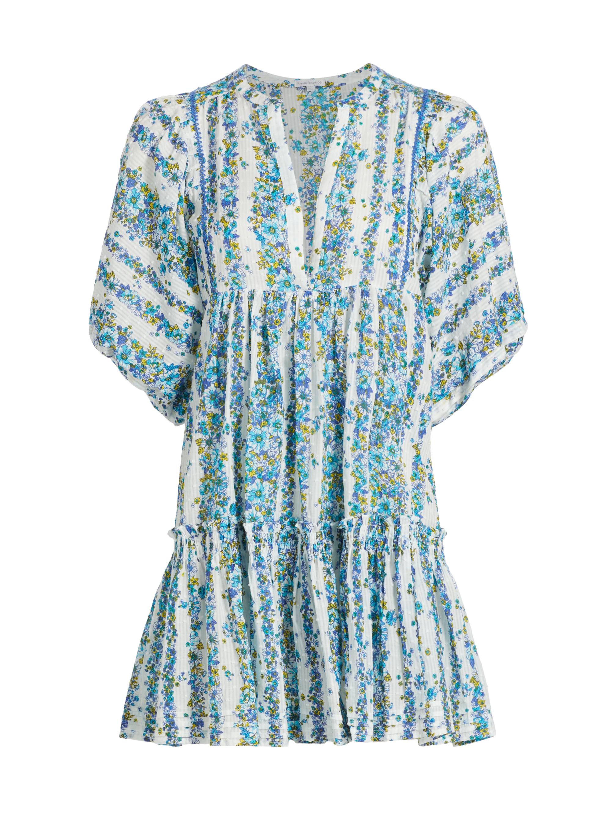 Poupette St Barth Women's Aria Floral Minidress - Blue Waves Flowers