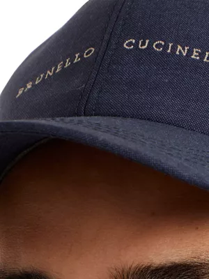 Brunello Cucinelli logo-embroidered virgin wool cap - Grey