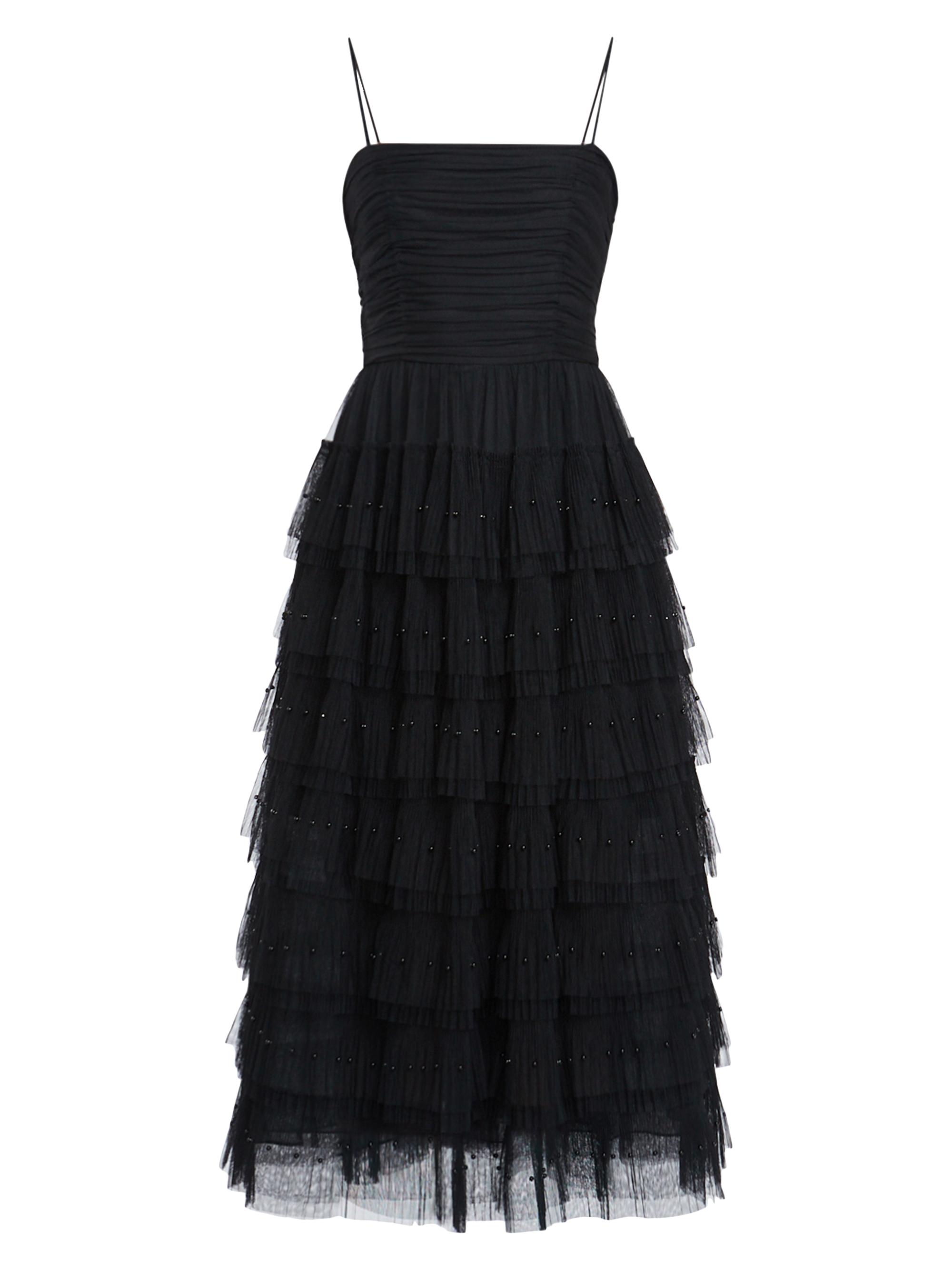 Zac Posen Women's Beaded Layered Tulle Midi-Dress - Black